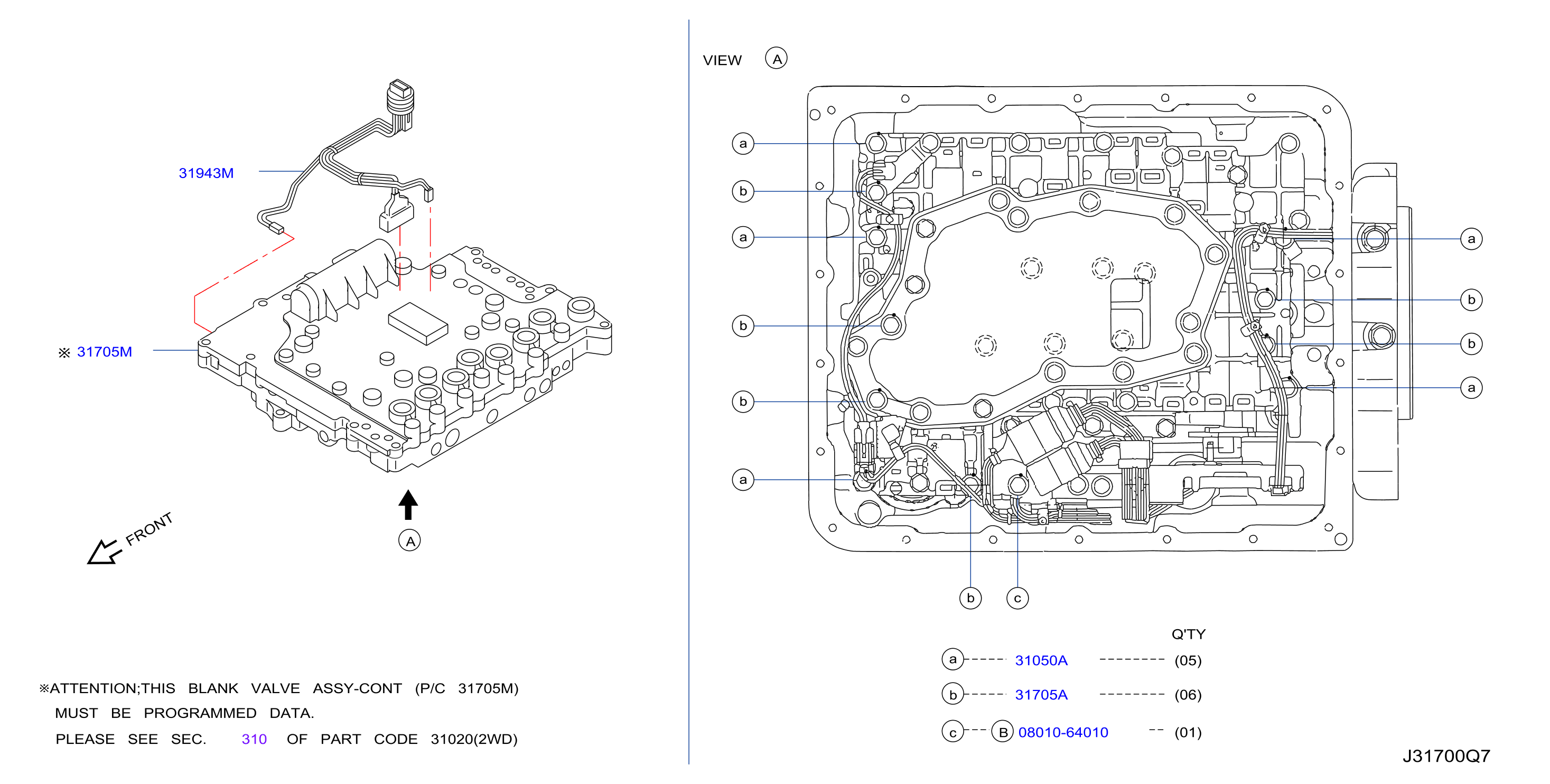 Diagram CONTROL VALVE (ATM) for your 1996 Nissan