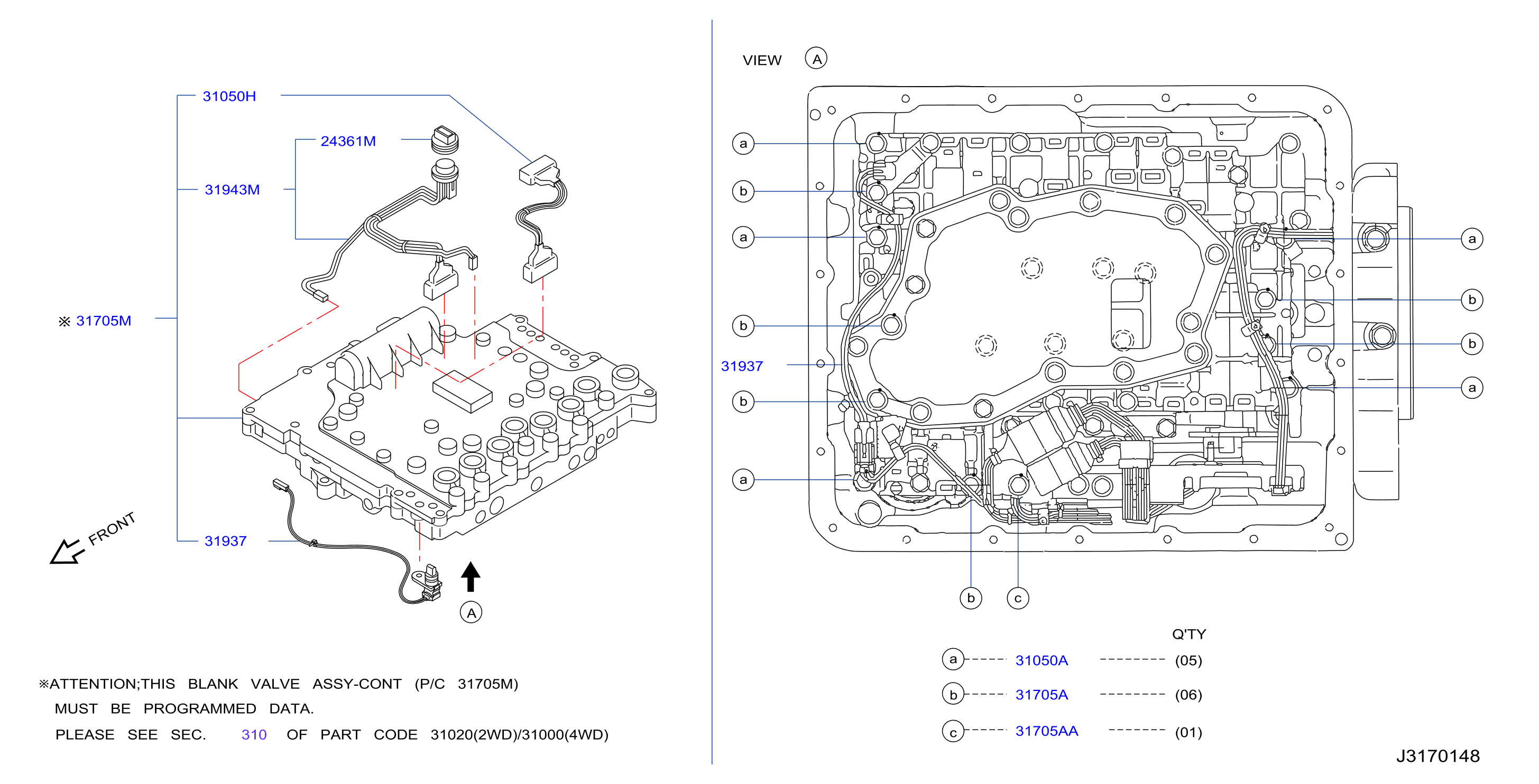 Diagram CONTROL VALVE (ATM) for your 2006 INFINITI M45   