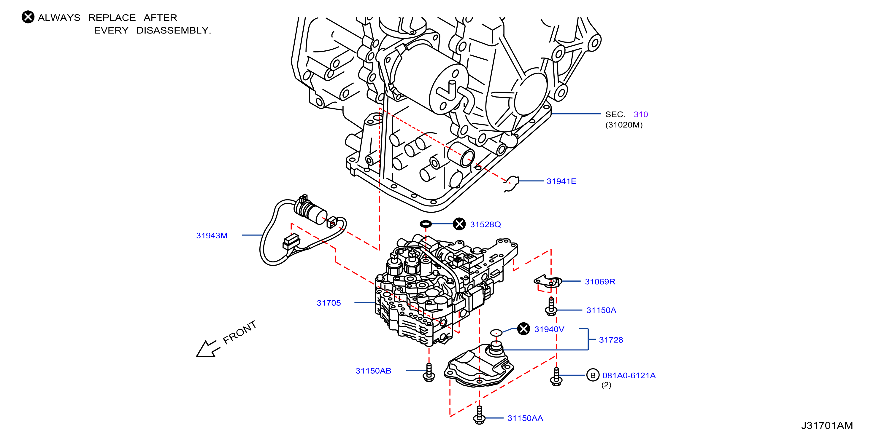 Diagram CONTROL VALVE (ATM) for your Nissan