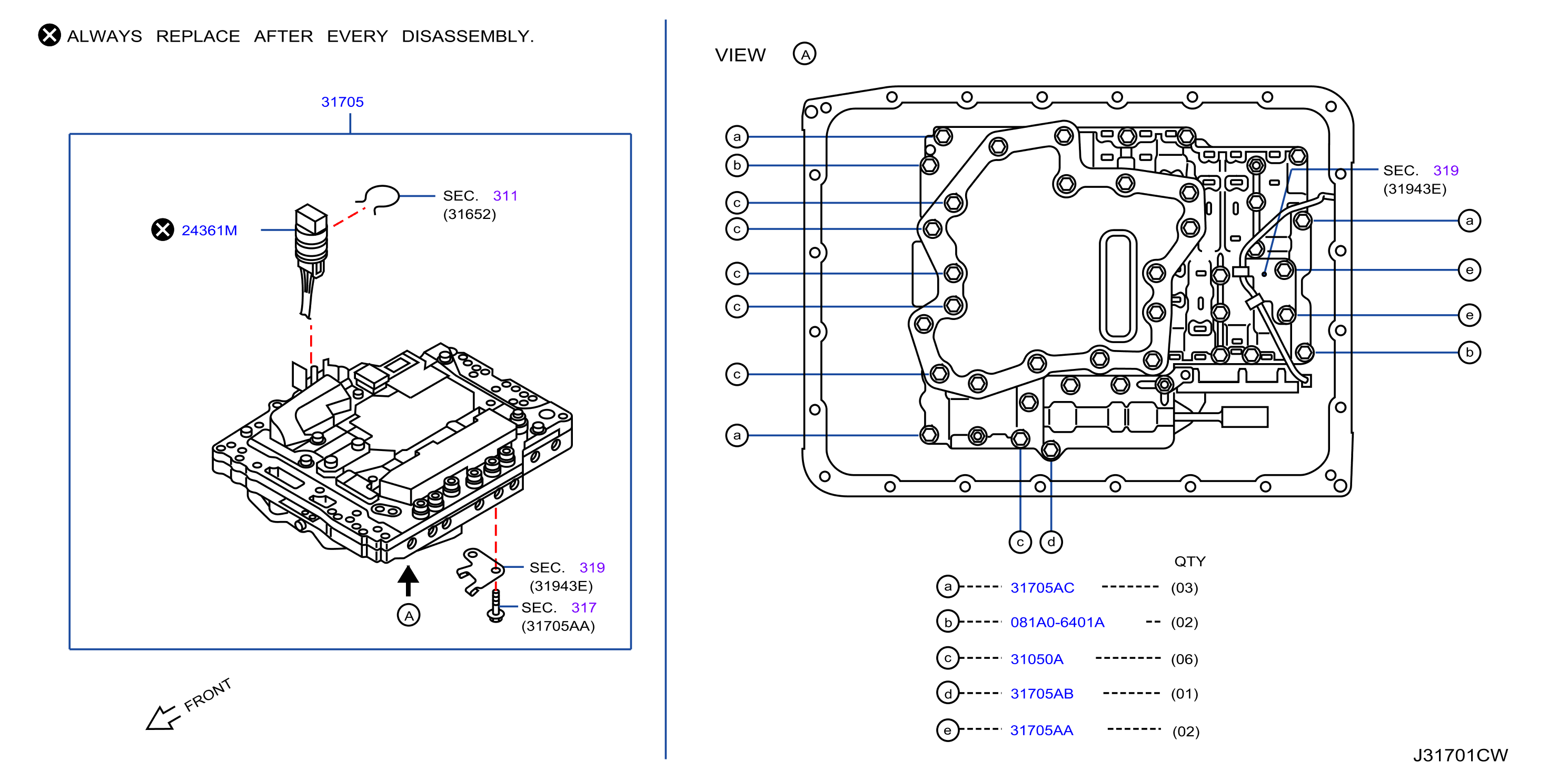 Diagram CONTROL VALVE (ATM) for your 2008 INFINITI G35 3.5L V6 AT 2WD HI SEDAN SPORT PREMIUM 