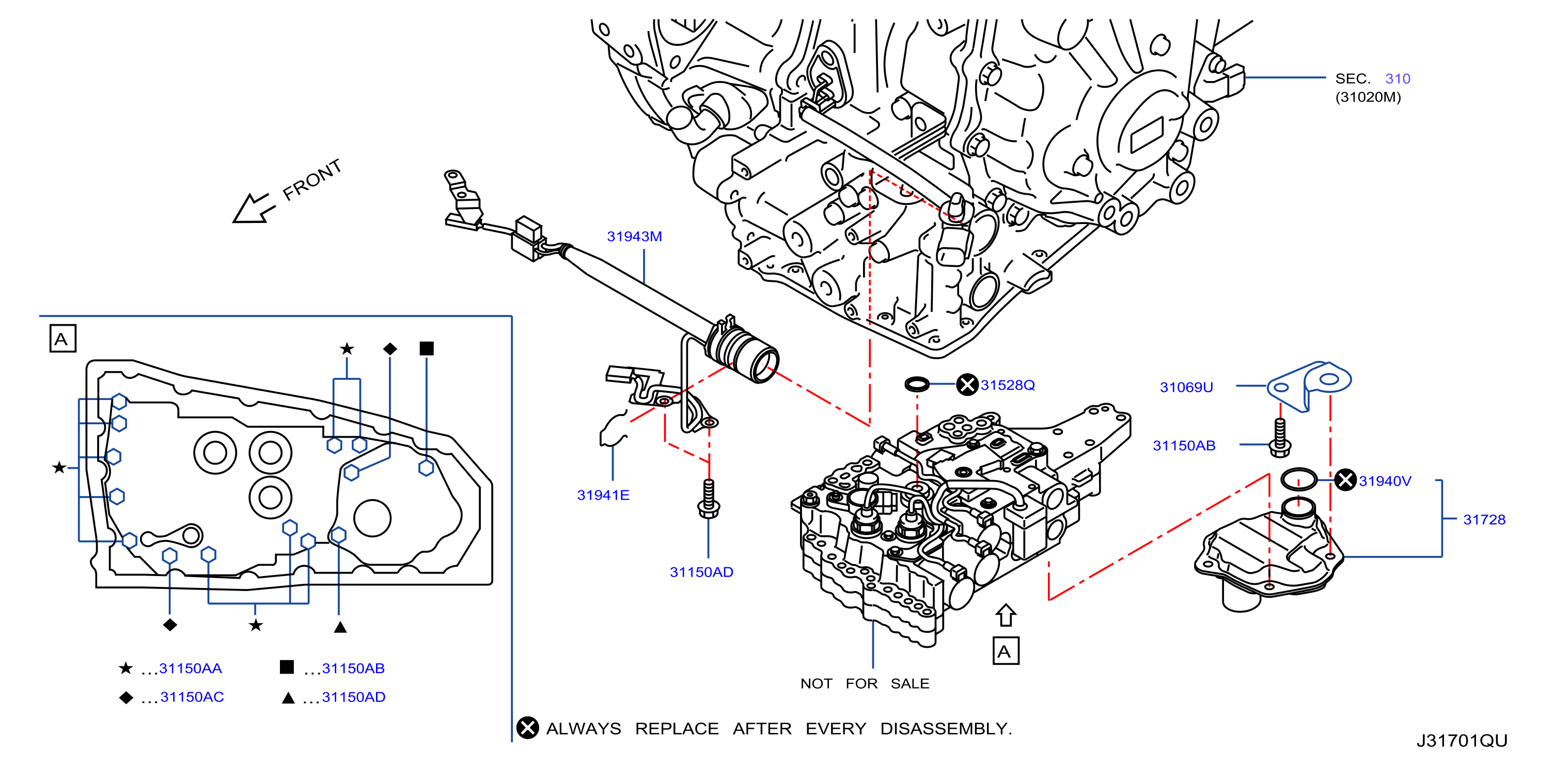 Diagram CONTROL VALVE (ATM) for your Nissan