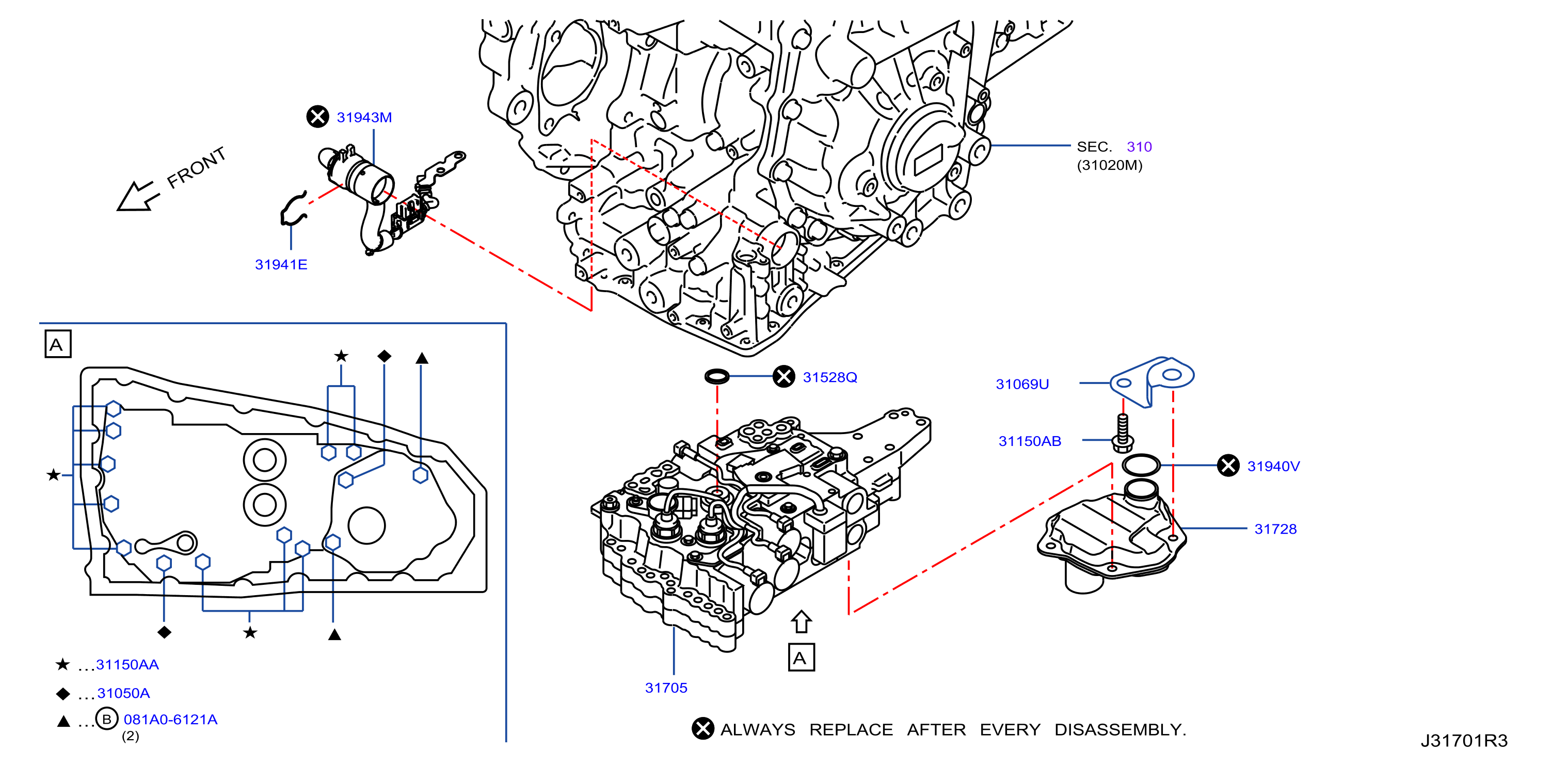 Diagram CONTROL VALVE (ATM) for your Nissan