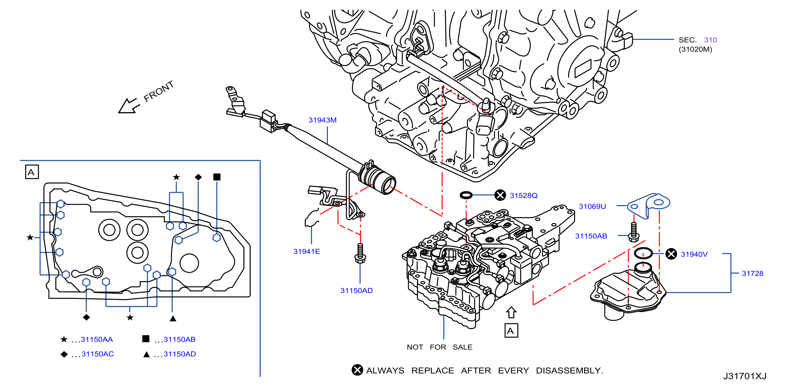 Diagram CONTROL VALVE (ATM) for your Nissan