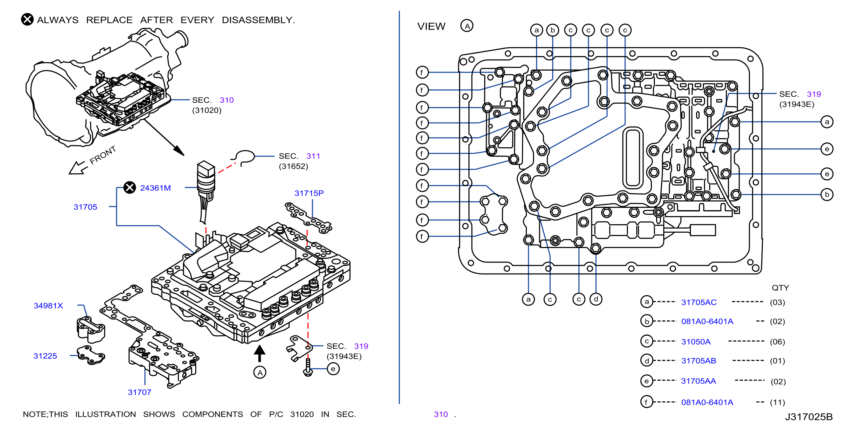 Diagram CONTROL VALVE (ATM) for your 2008 INFINITI G35 3.5L V6 MT 2WD SEDAN SPORT PREMIUM 