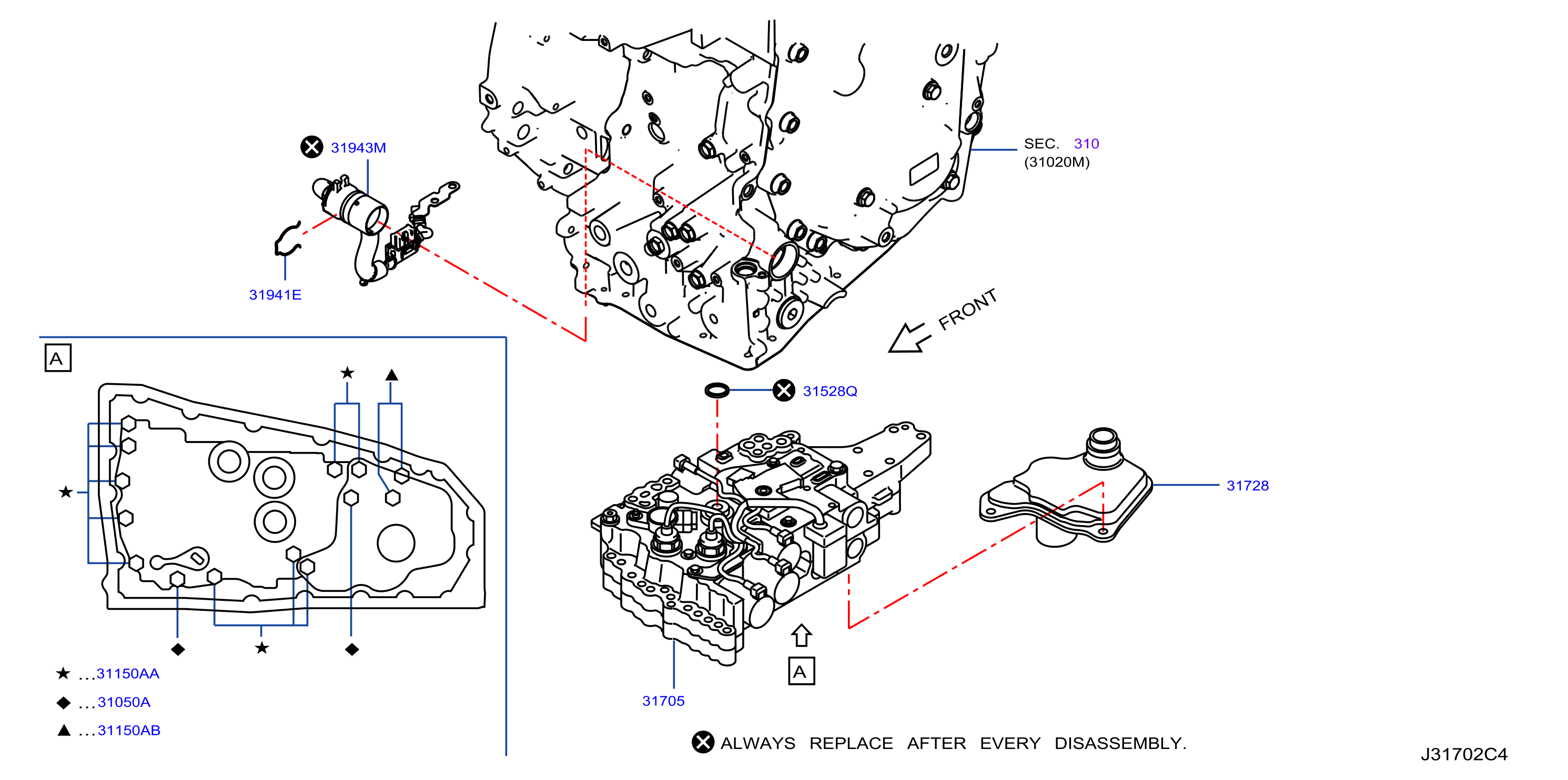 Diagram CONTROL VALVE (ATM) for your 2022 INFINITI QX50 2.0L VC-Turbo CVT 2WD WAGON LUXE 