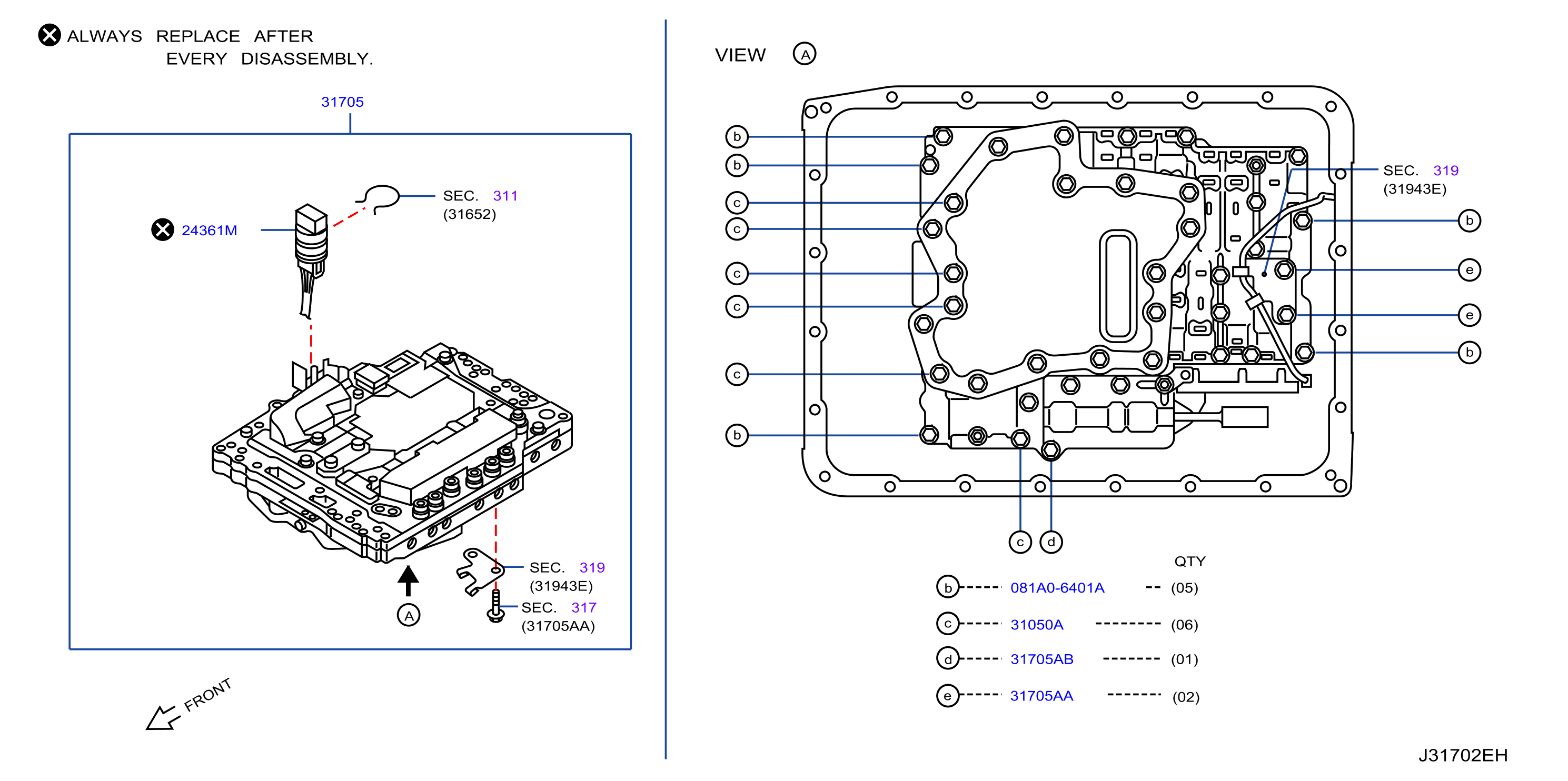 Diagram CONTROL VALVE (ATM) for your 2018 INFINITI M37  Base 