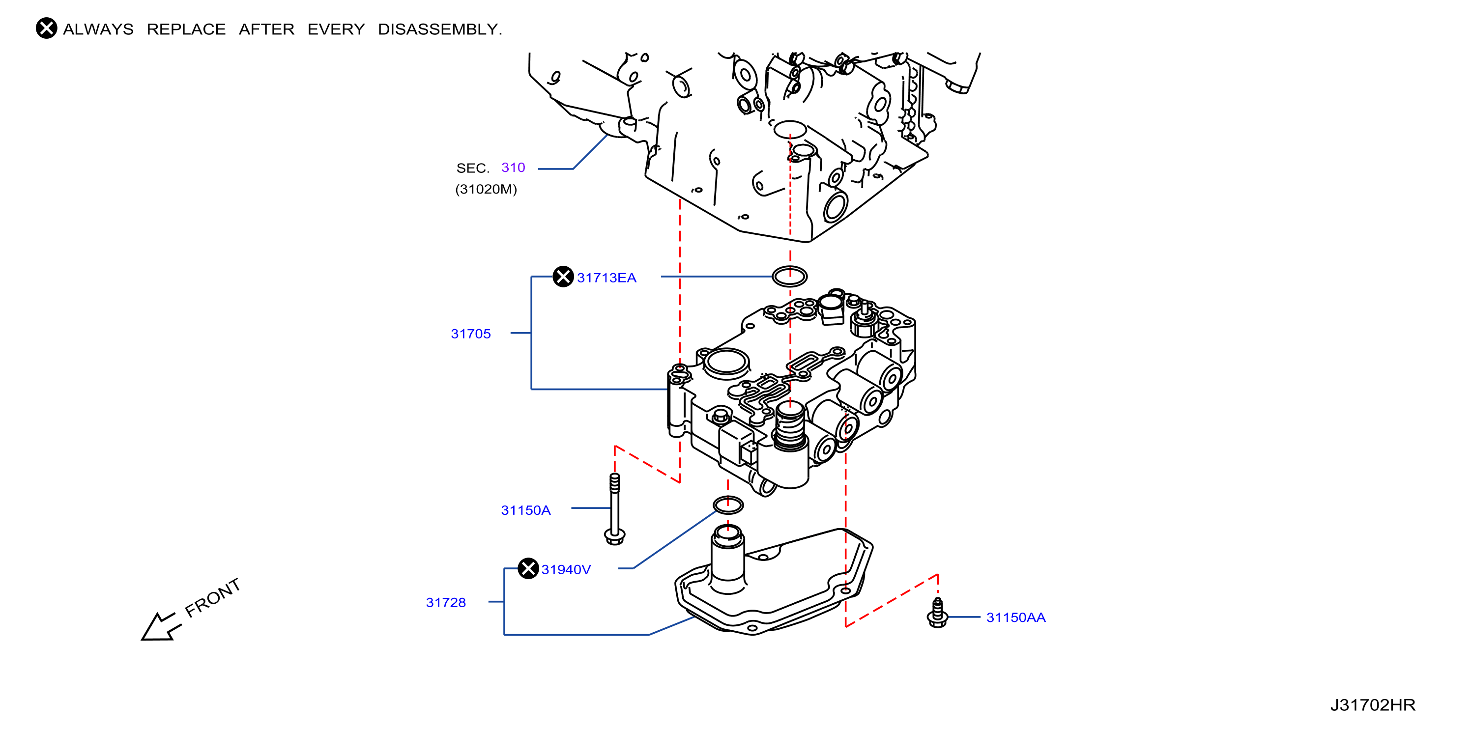 Diagram CONTROL VALVE (ATM) for your 2025 Nissan Versa   