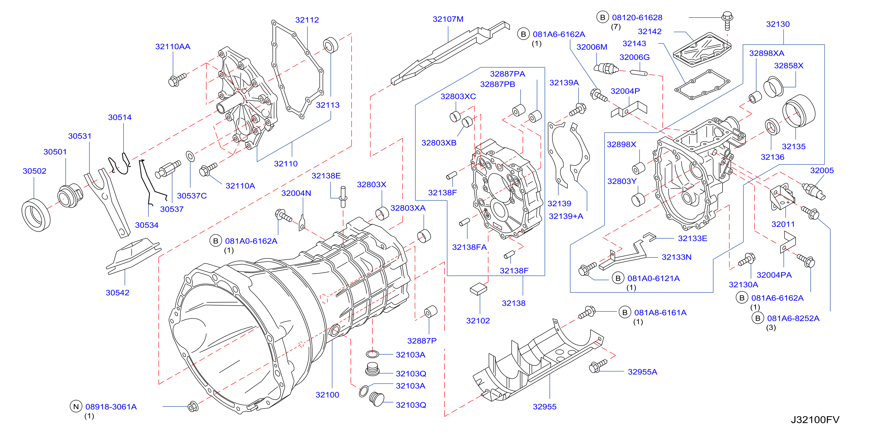 2005 Nissan Armada Clutch Release Arm Bushing 30537 CD000