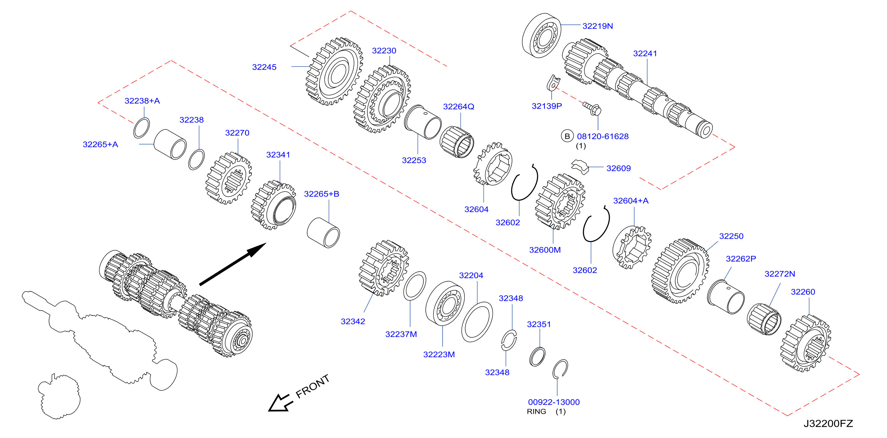 Diagram TRANSMISSION GEAR for your 2013 Nissan Altima SEDAN SL  