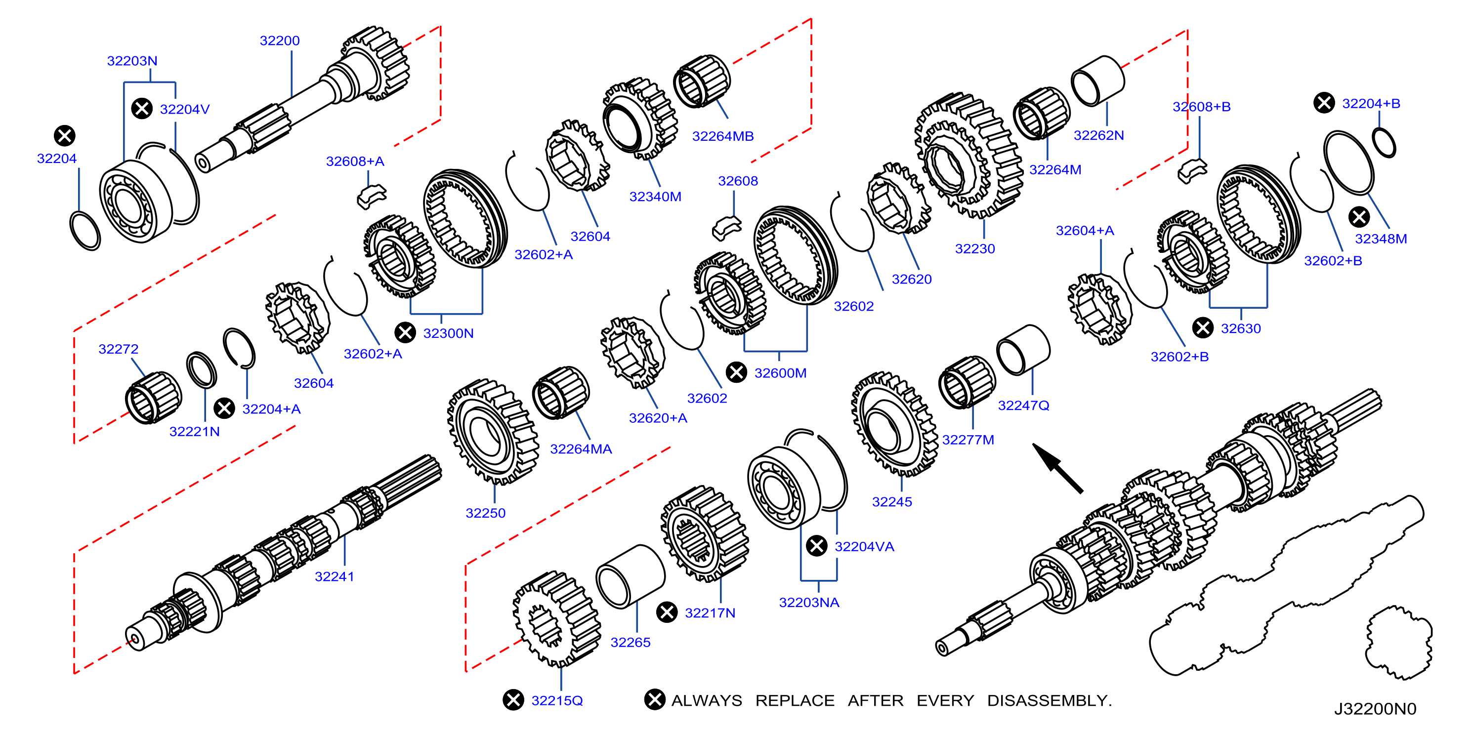 Full size assembly image of ENGRANAJE DE LA CAJA DE VELOCIDAD (1/6)