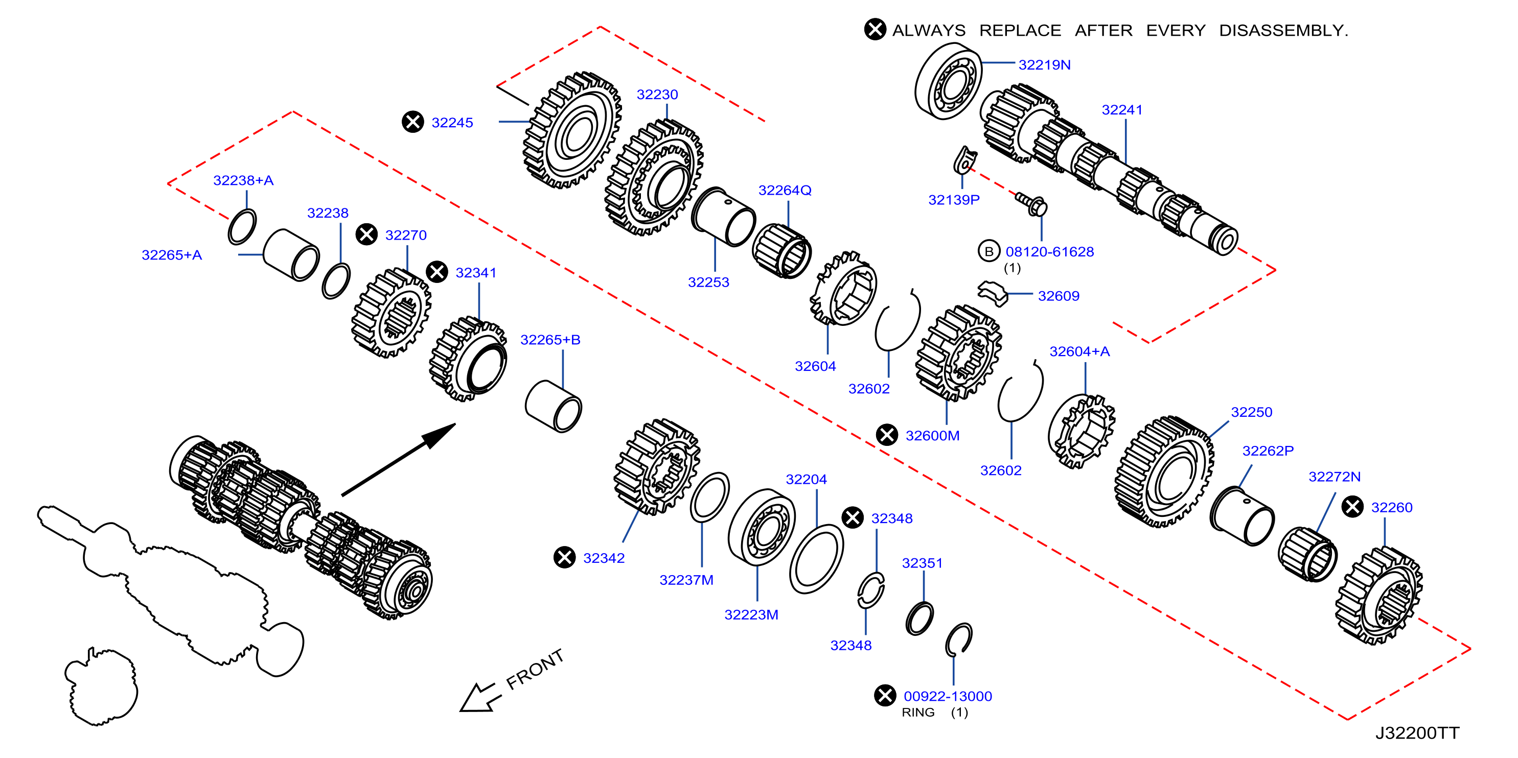 Diagram TRANSMISSION GEAR for your 2013 Nissan Altima SEDAN SL  