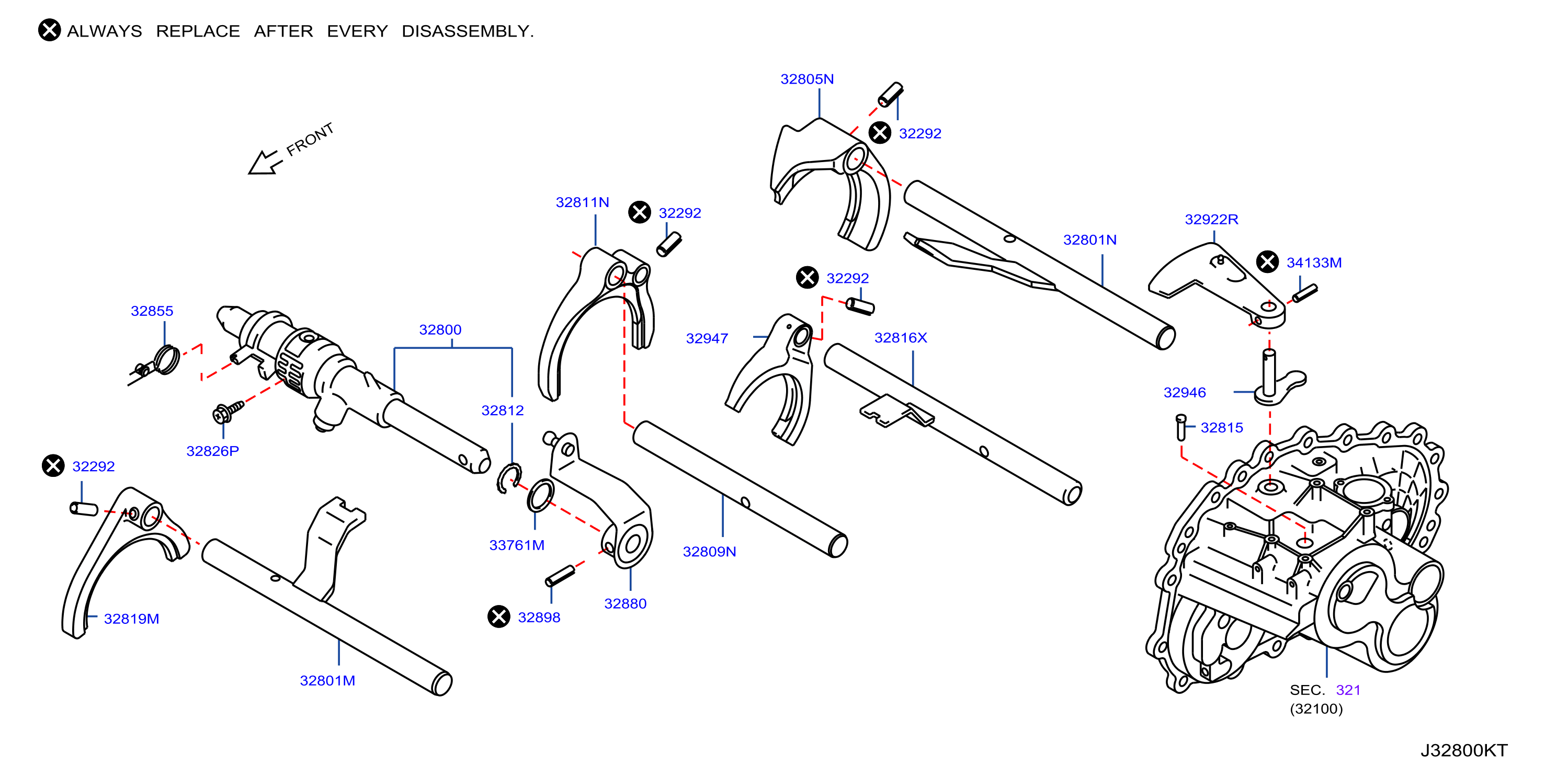 Diagram TRANSMISSION SHIFT        CONTROL for your Nissan Pathfinder  