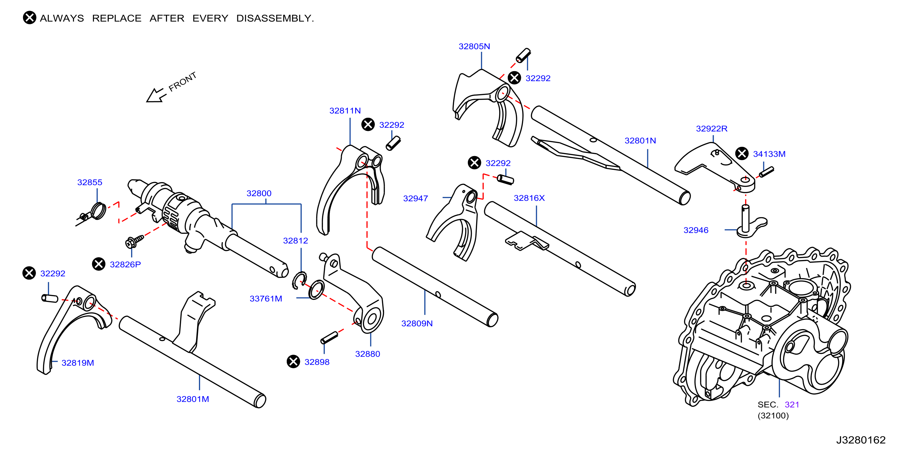 Diagram TRANSMISSION SHIFT        CONTROL for your 2015 Nissan Juke LUXURY 1.6L MT 2WD 