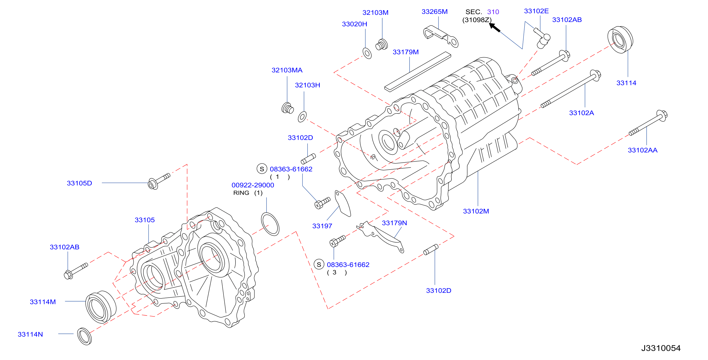 Diagram TRANSFER CASE for your 2015 INFINITI M70   