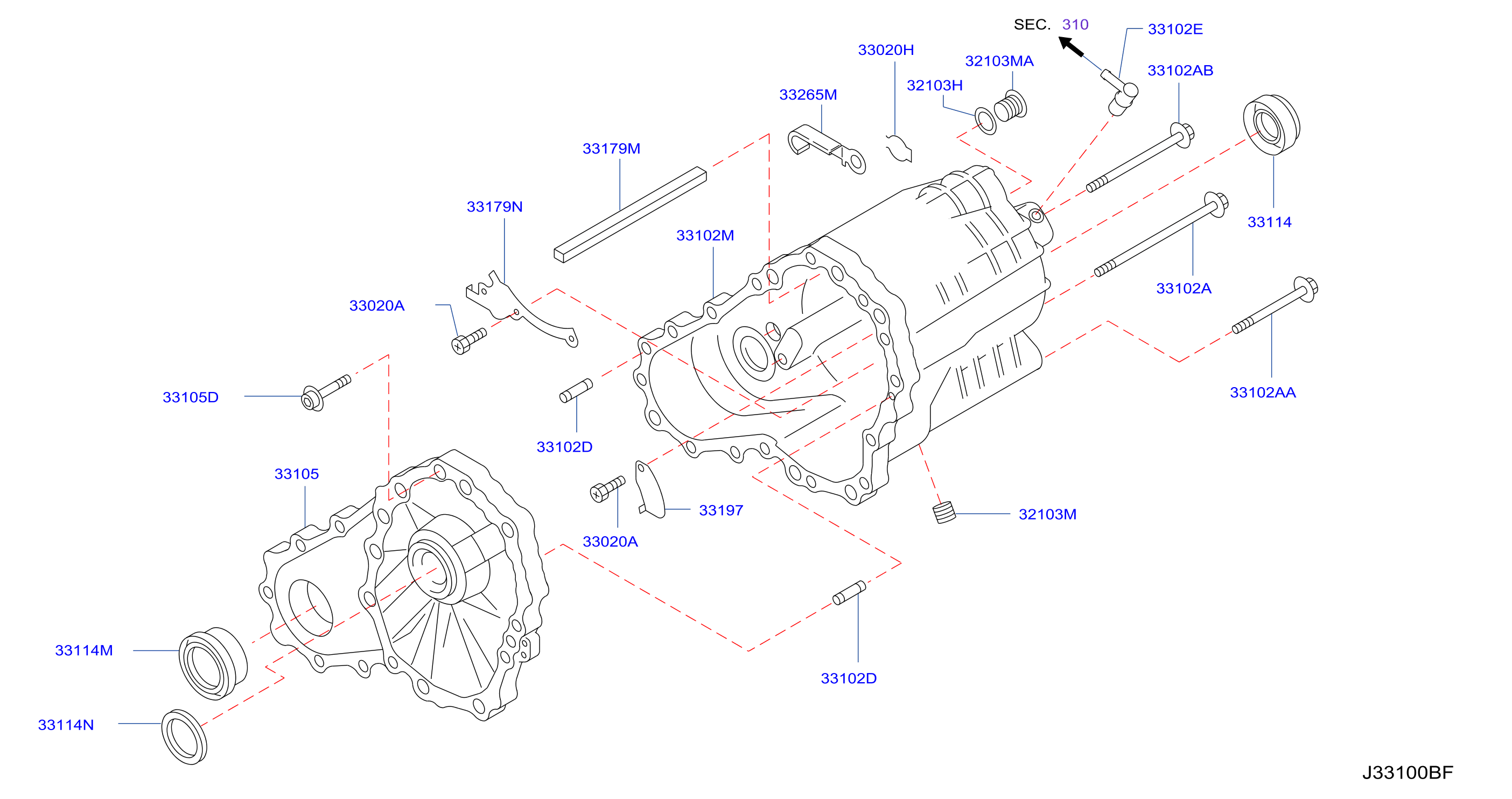 Diagram TRANSFER CASE for your 2007 INFINITI M35  SEDAN LUXURY 