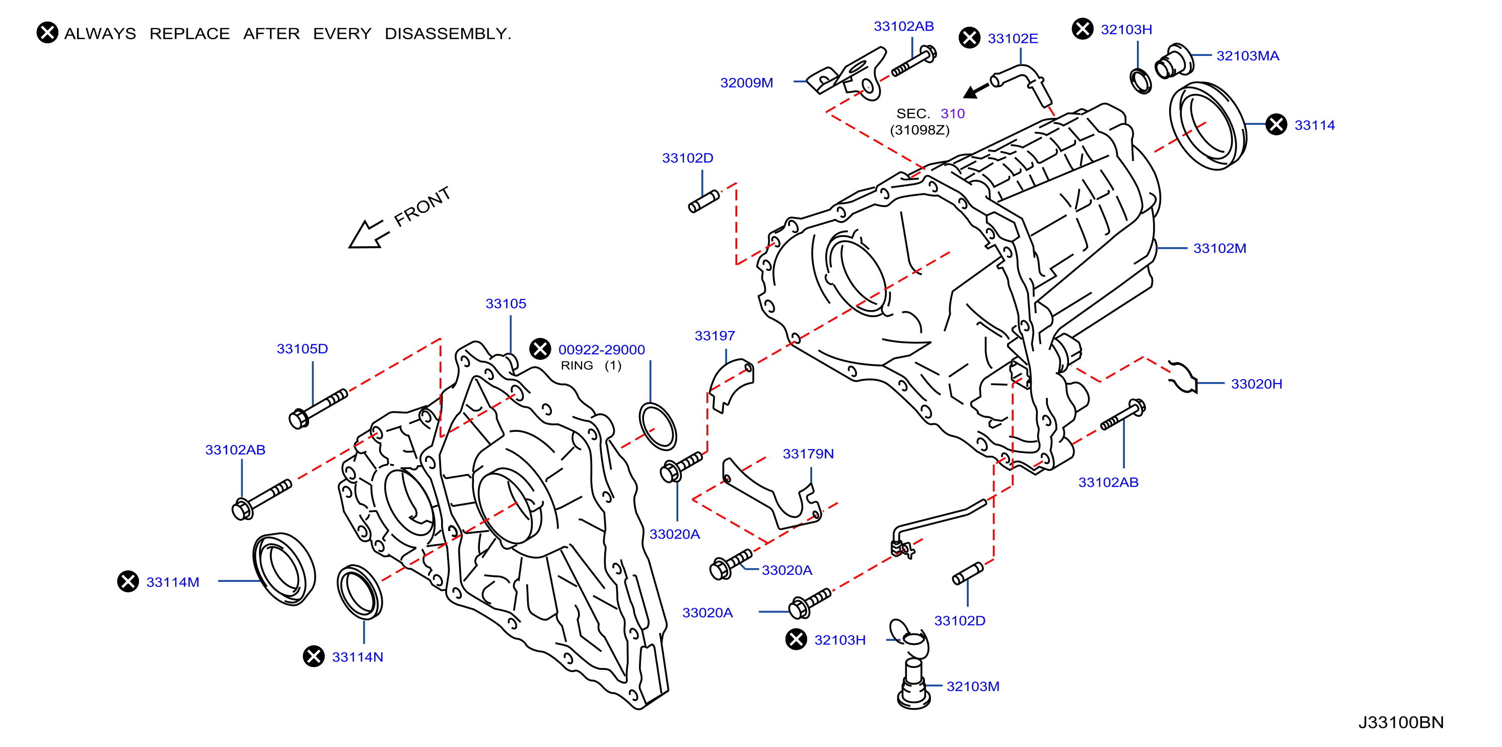 Diagram CAJA DE TRANSFERENCIA for your INFINITI