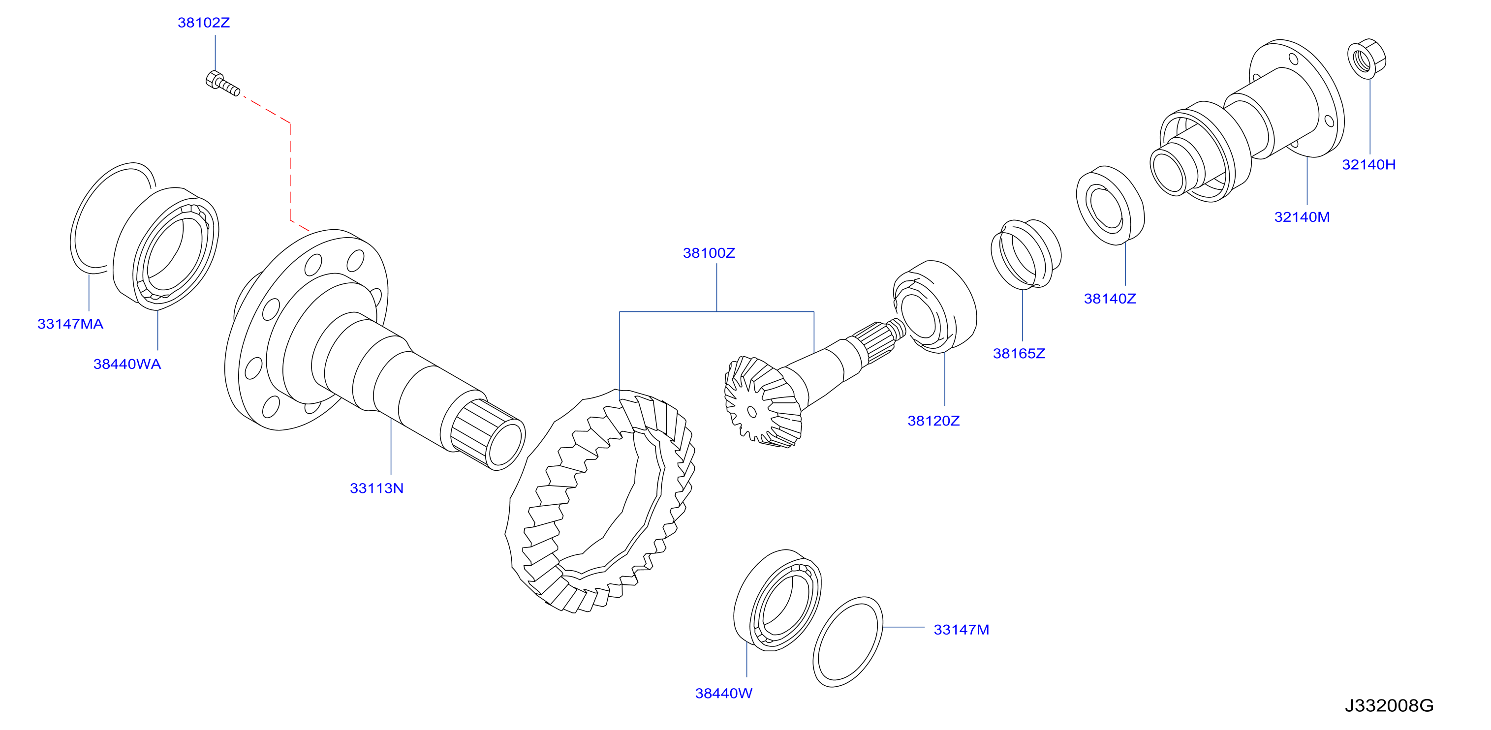 Diagram TRANSFER GEAR for your Nissan Murano  