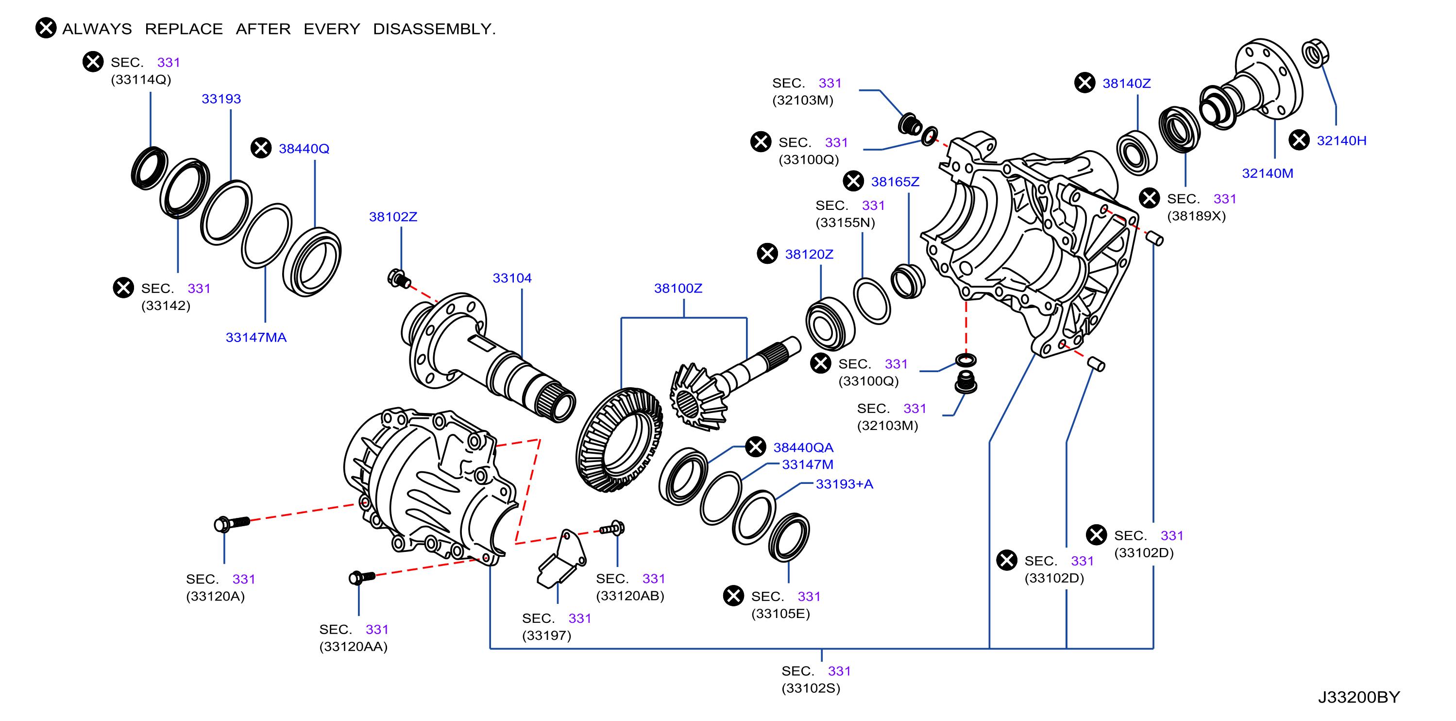 Diagram TRANSFER GEAR for your 2009 Nissan Murano   