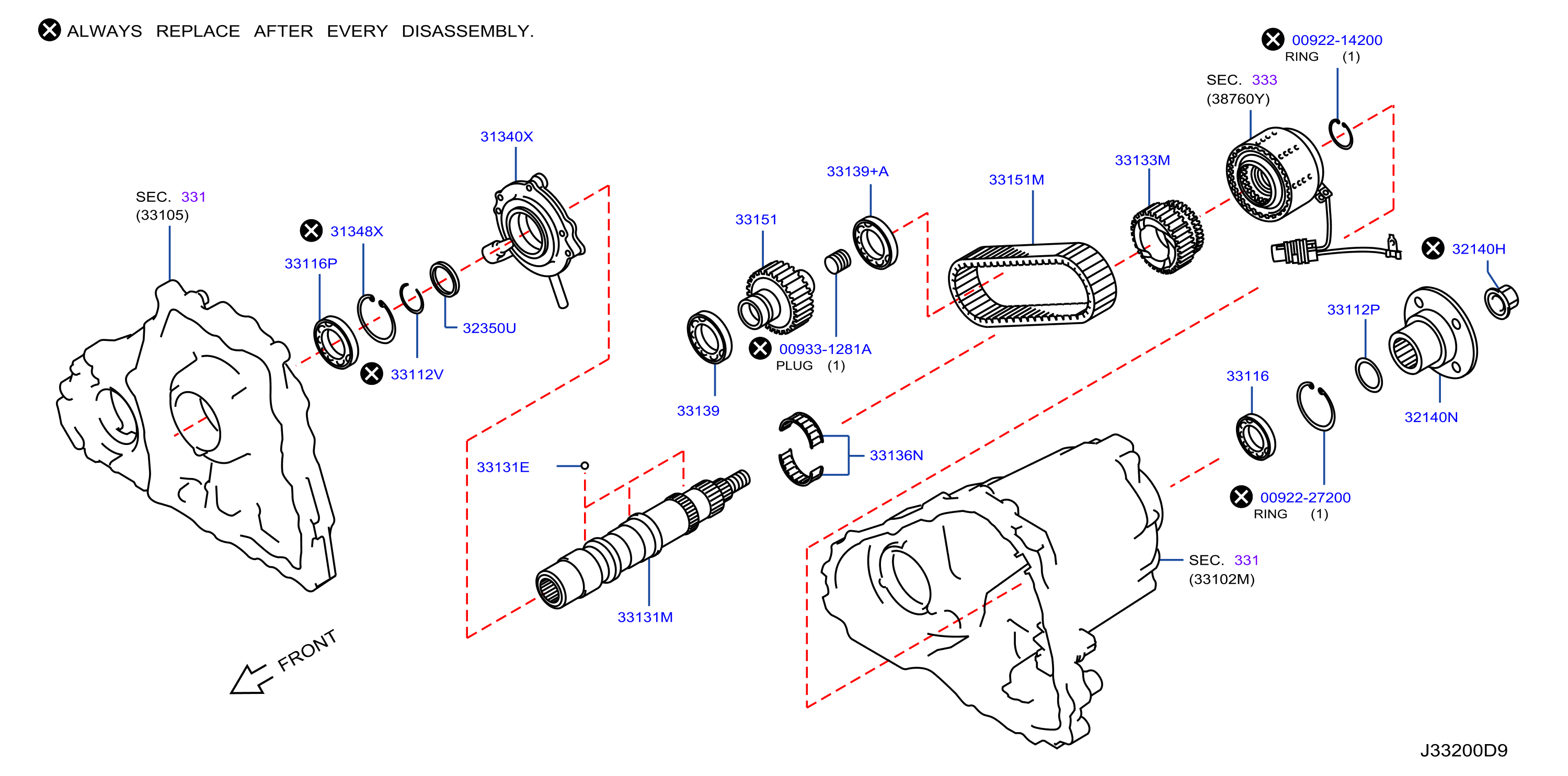 Diagram TRANSFER GEAR for your 2007 INFINITI M45   