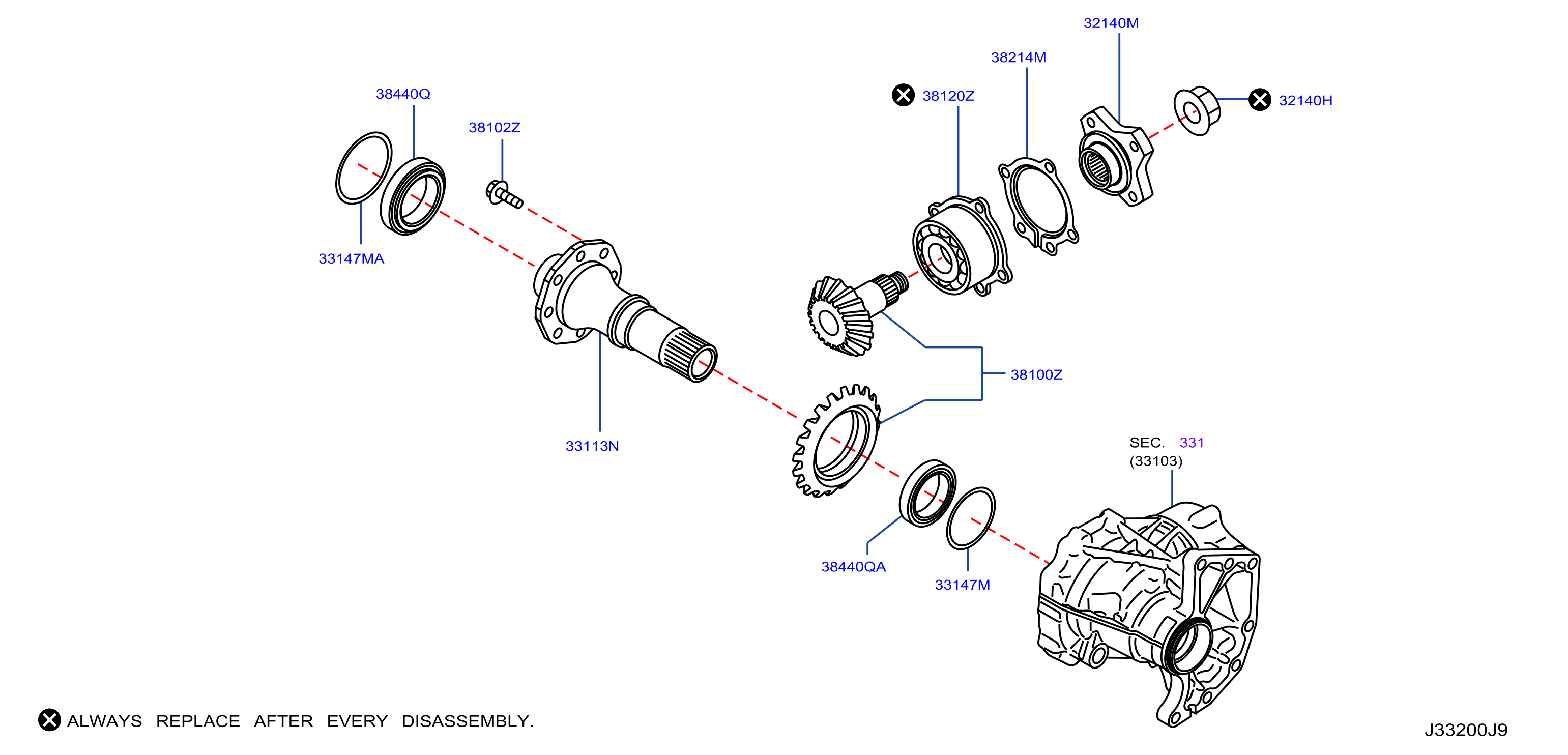 Diagram TRANSFER GEAR for your 2007 Nissan Murano   