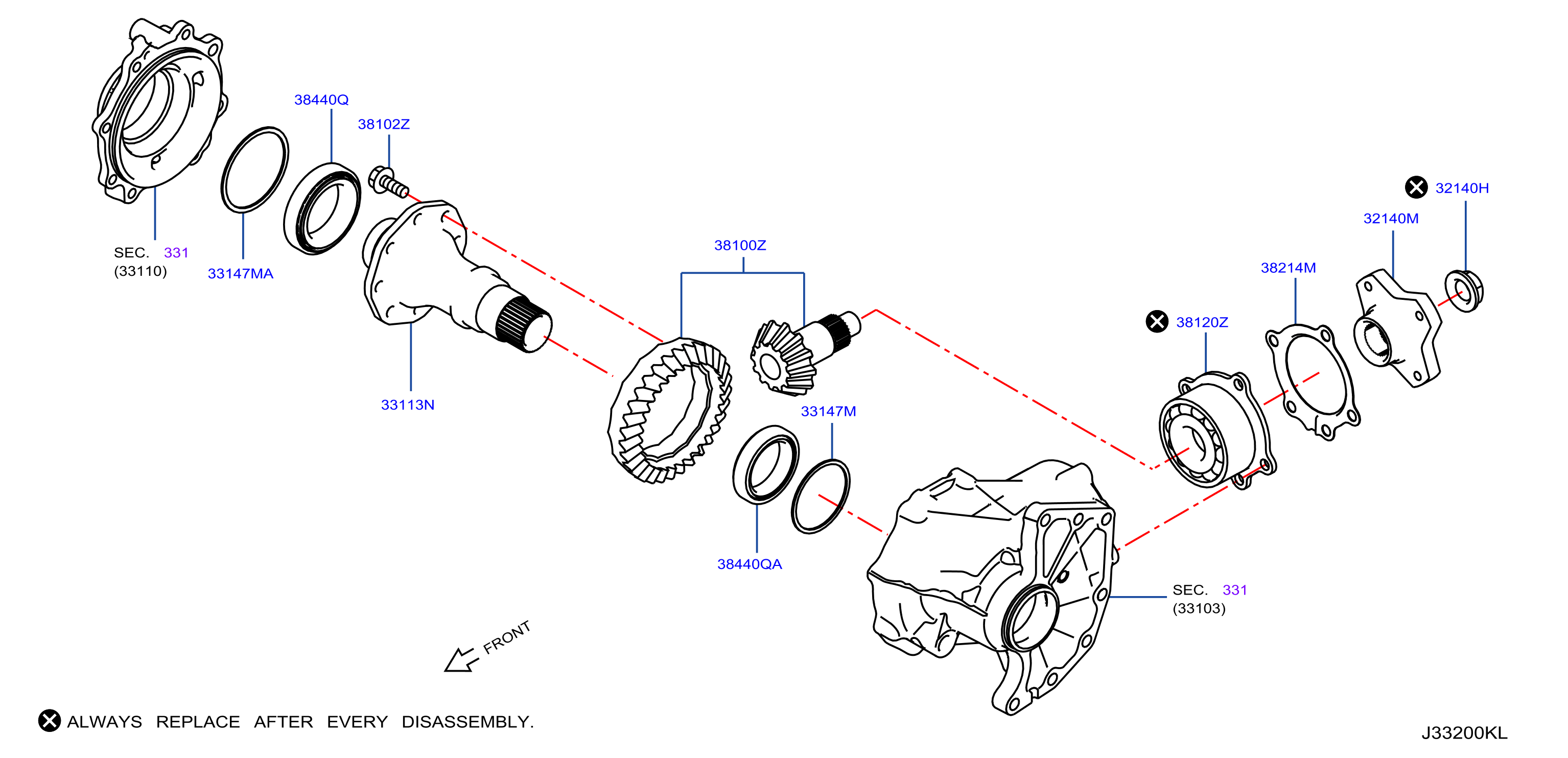 Diagram TRANSFER GEAR for your 2007 Nissan Murano   