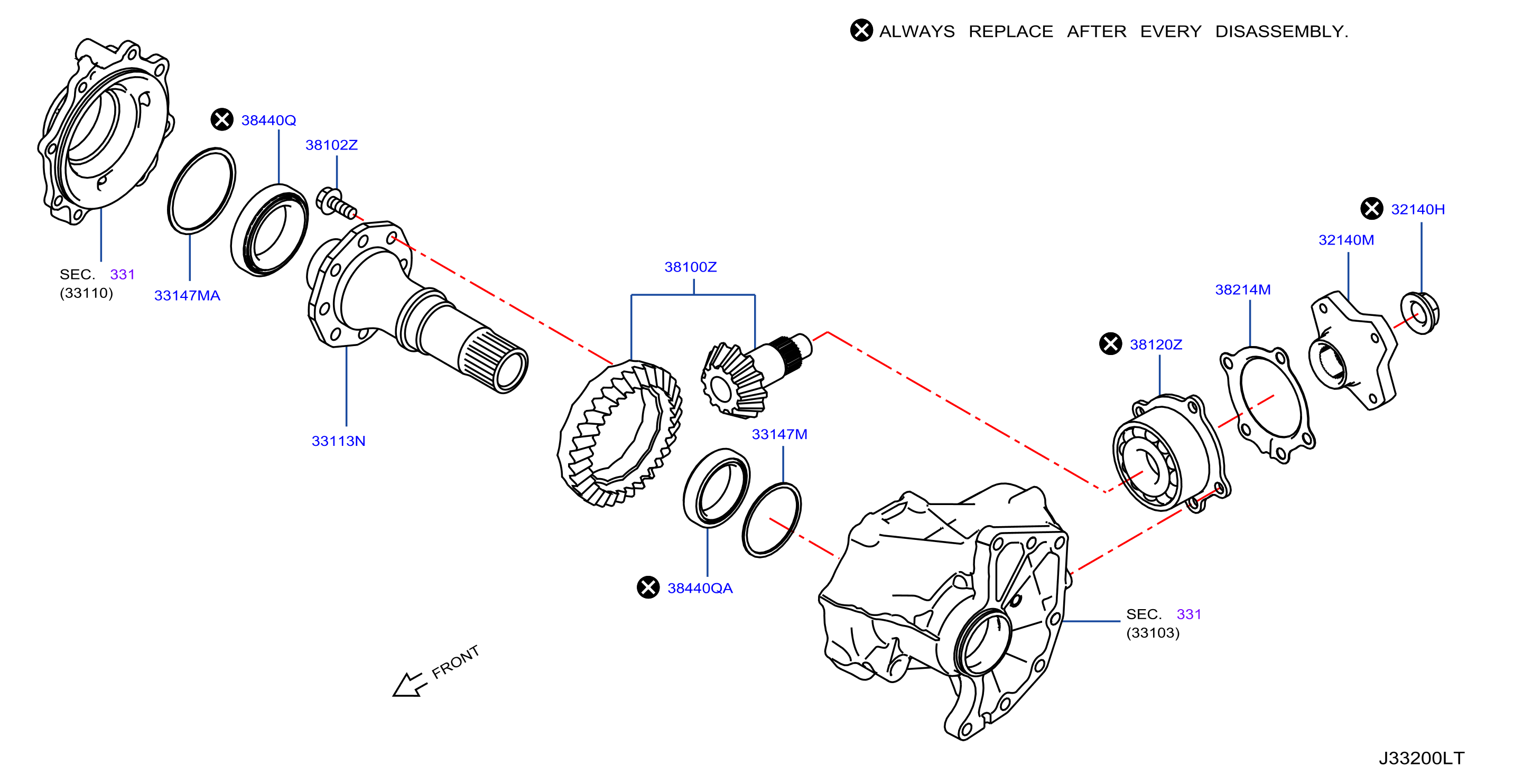 Diagram TRANSFER GEAR for your 2010 Nissan Murano   