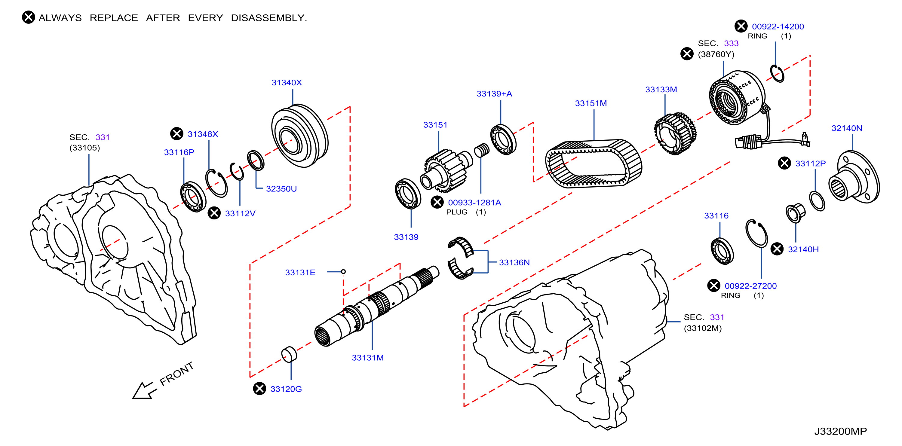 Diagram TRANSFER GEAR for your 2007 INFINITI M45   