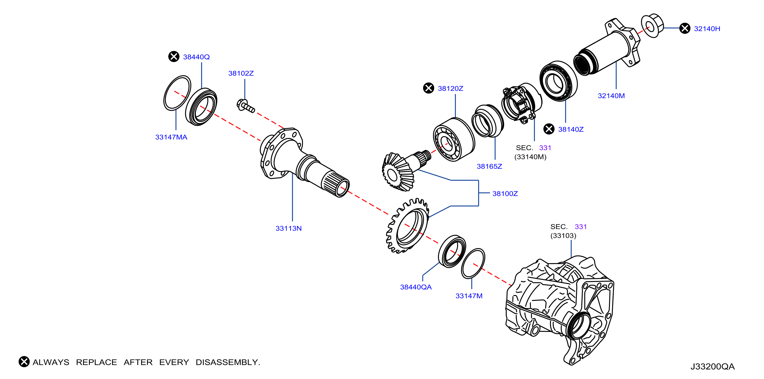 Diagram TRANSFER GEAR for your 2007 Nissan Murano   