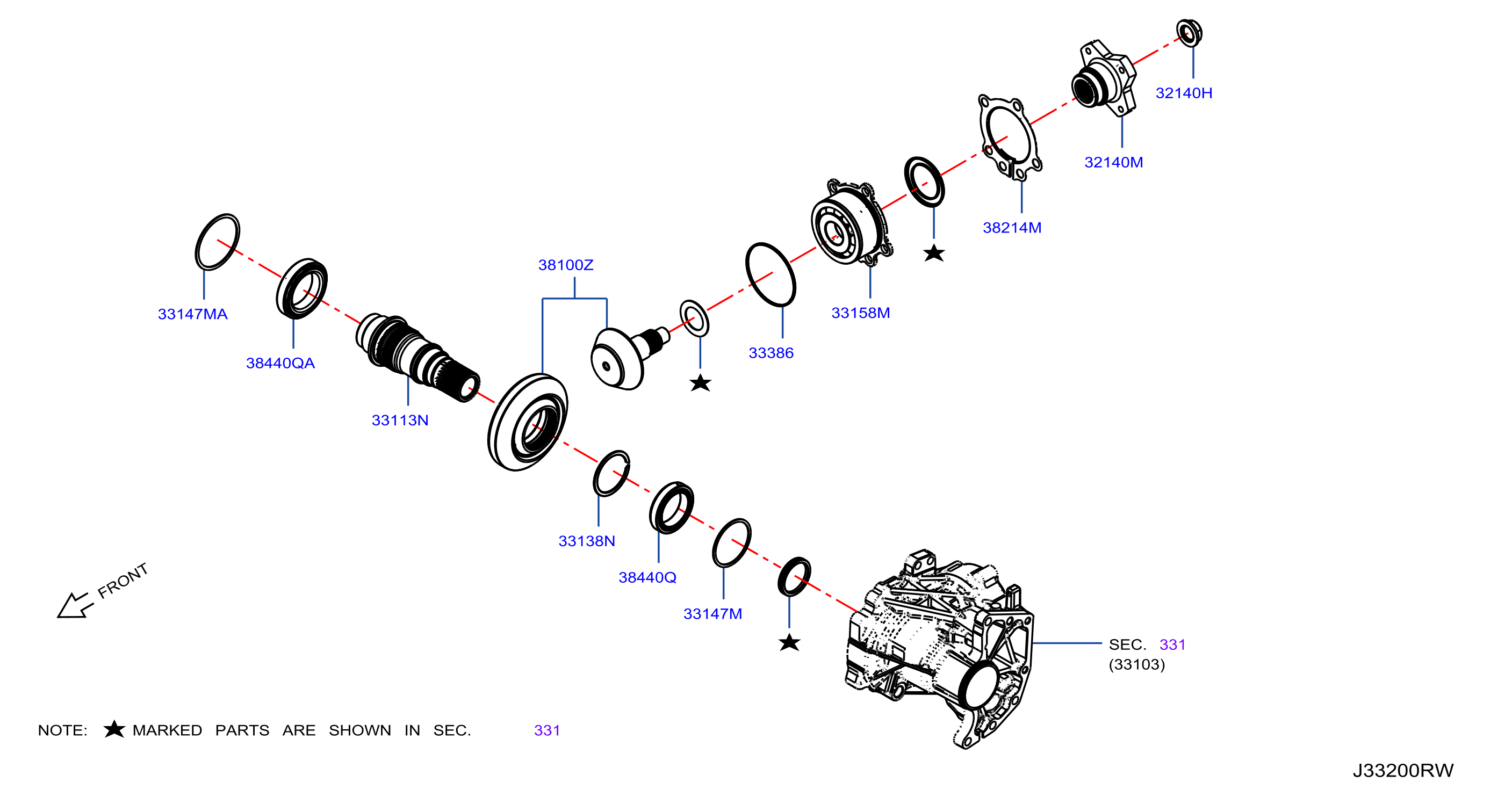 Diagram TRANSFER GEAR for your 2009 Nissan Murano   