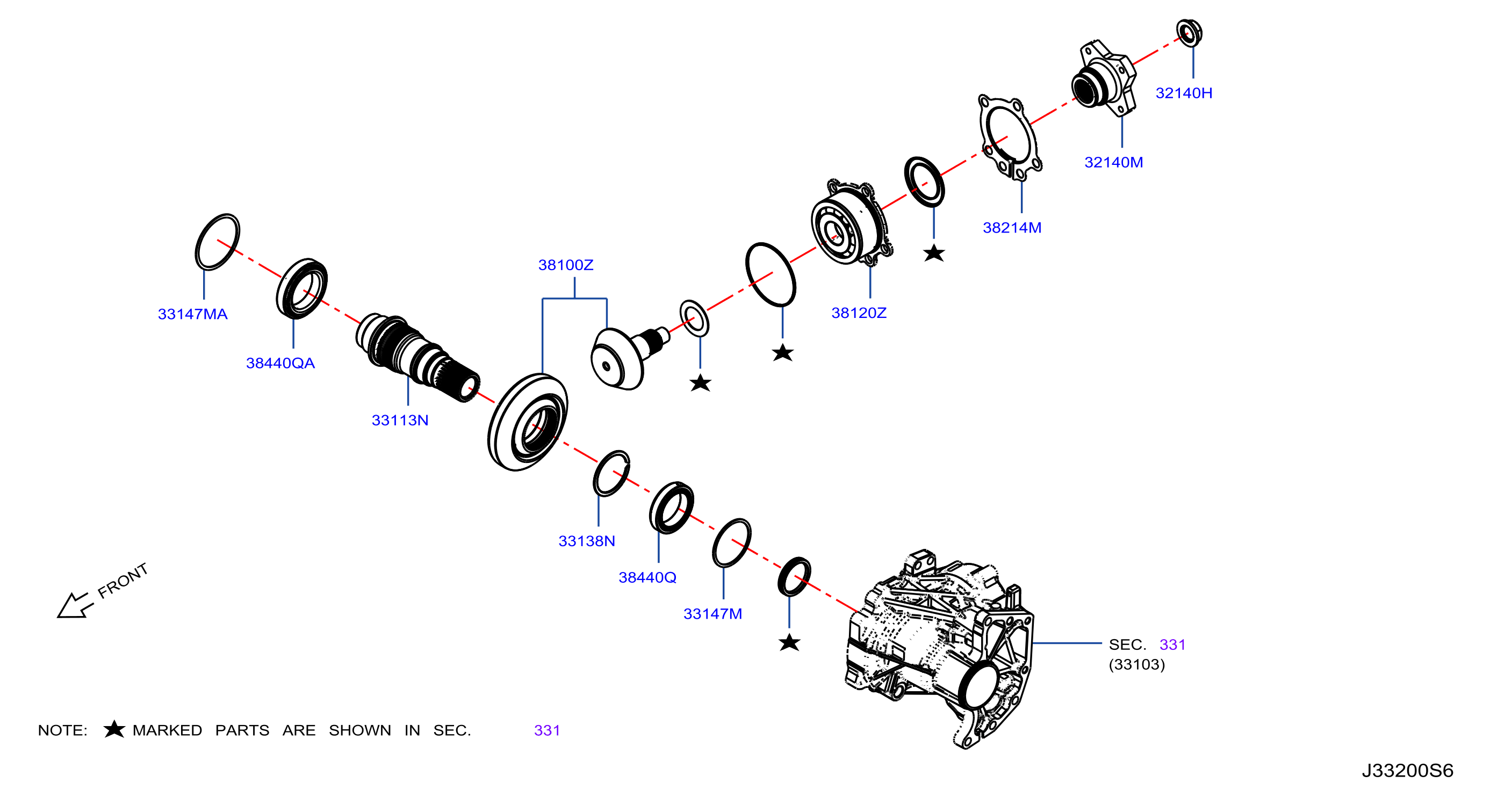 Diagram TRANSFER GEAR for your INFINITI