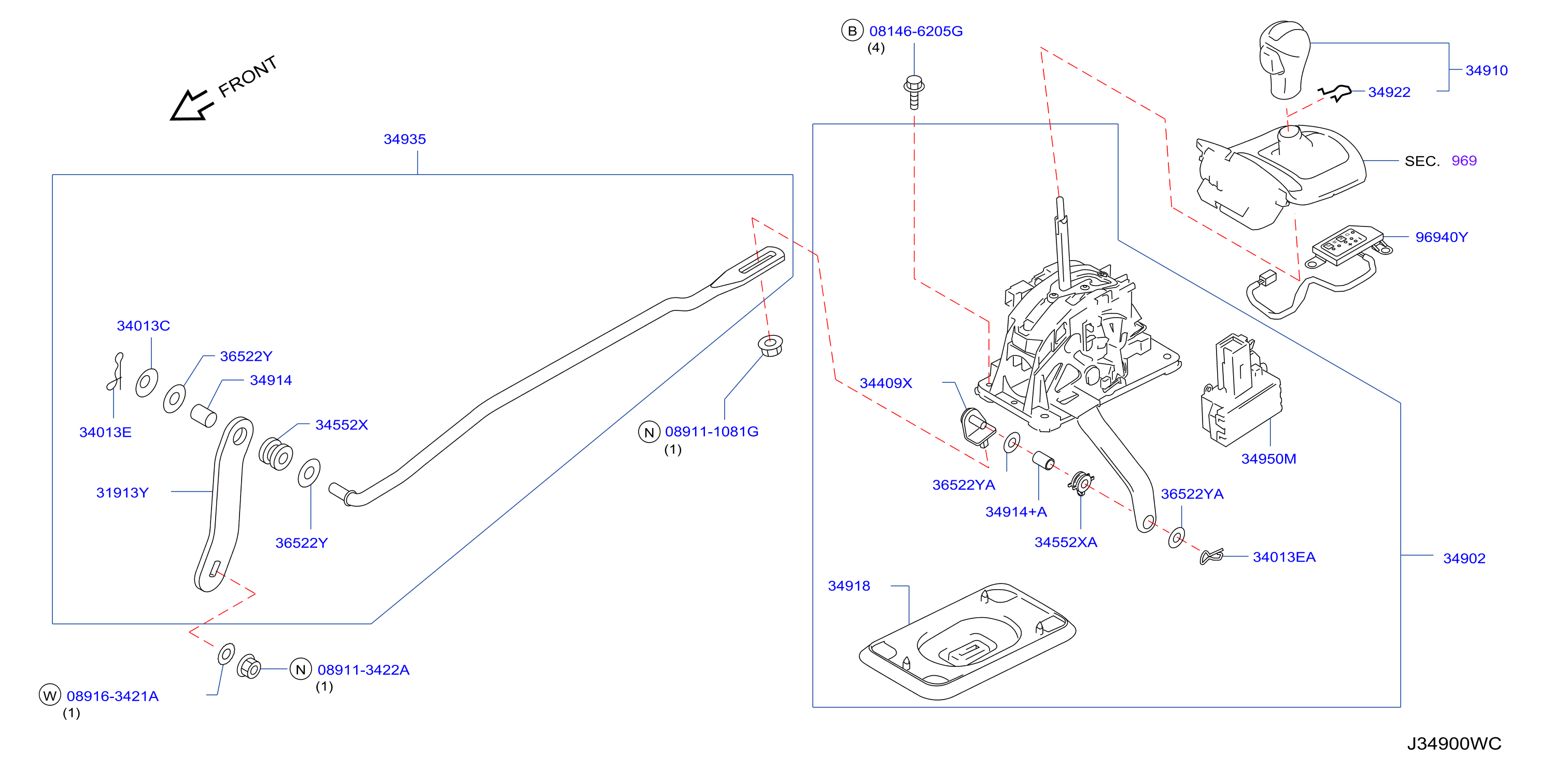 Diagram DISPOSITIVO MANDO TRANSMISIÓN AUTO. for your INFINITI