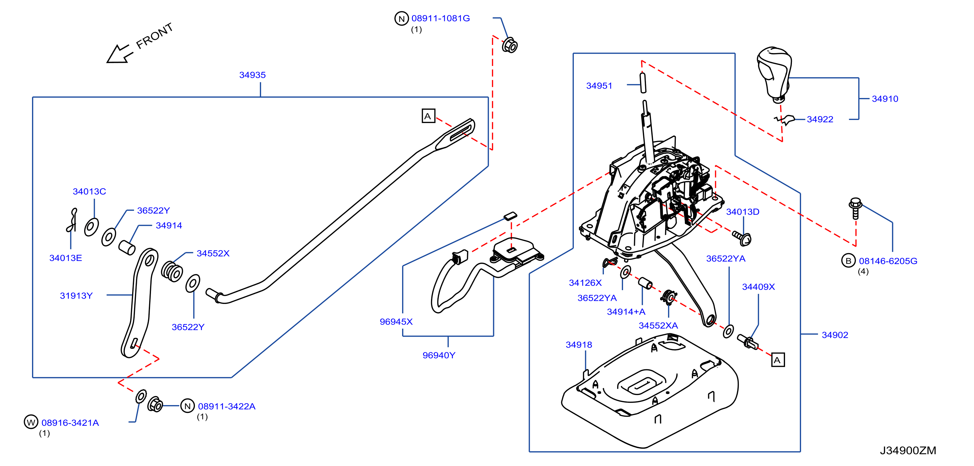 Diagram AUTO TRANSMISSION CONTROL DEVICE for your 1996 INFINITI