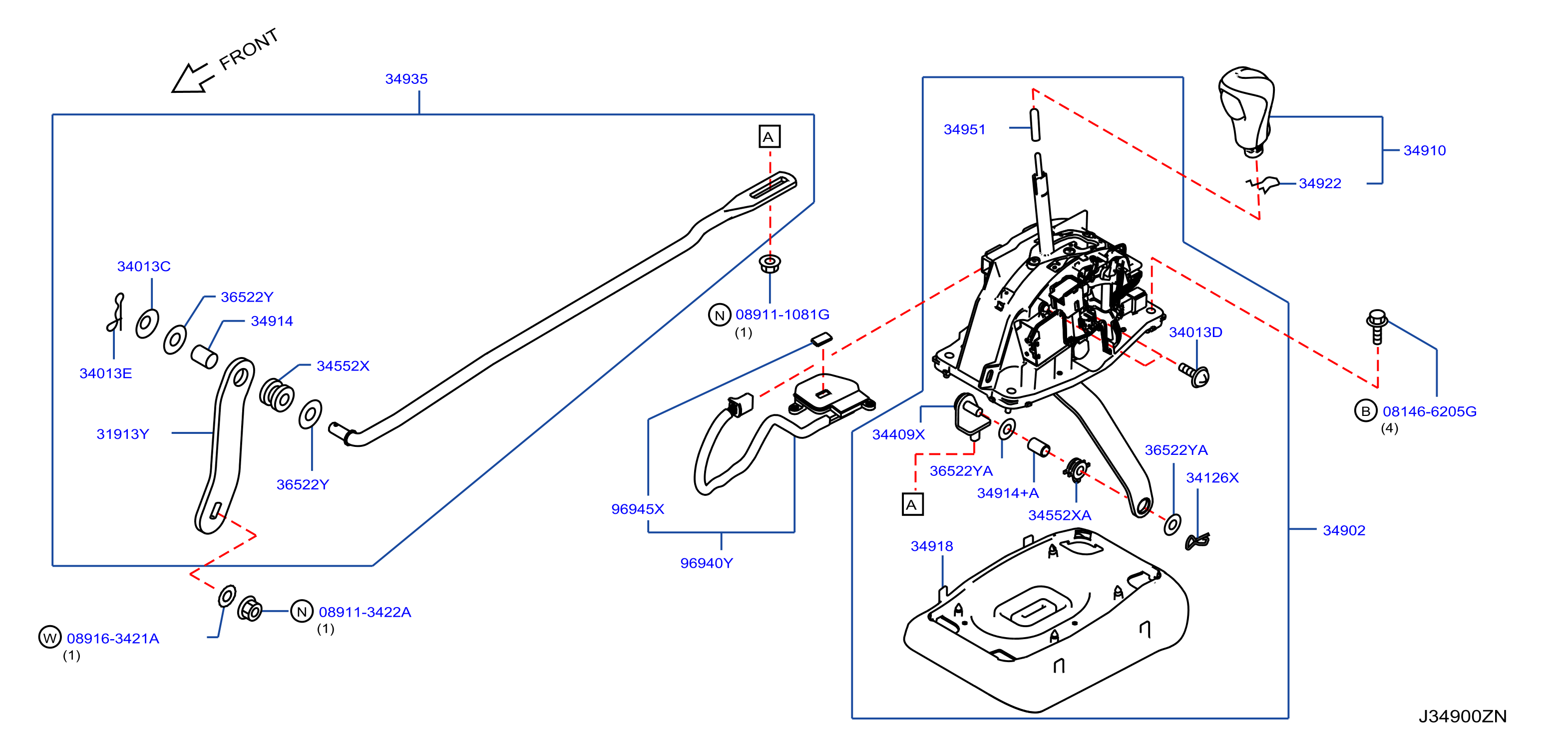 Diagram AUTO TRANSMISSION CONTROL DEVICE for your 2009 INFINITI QX50   