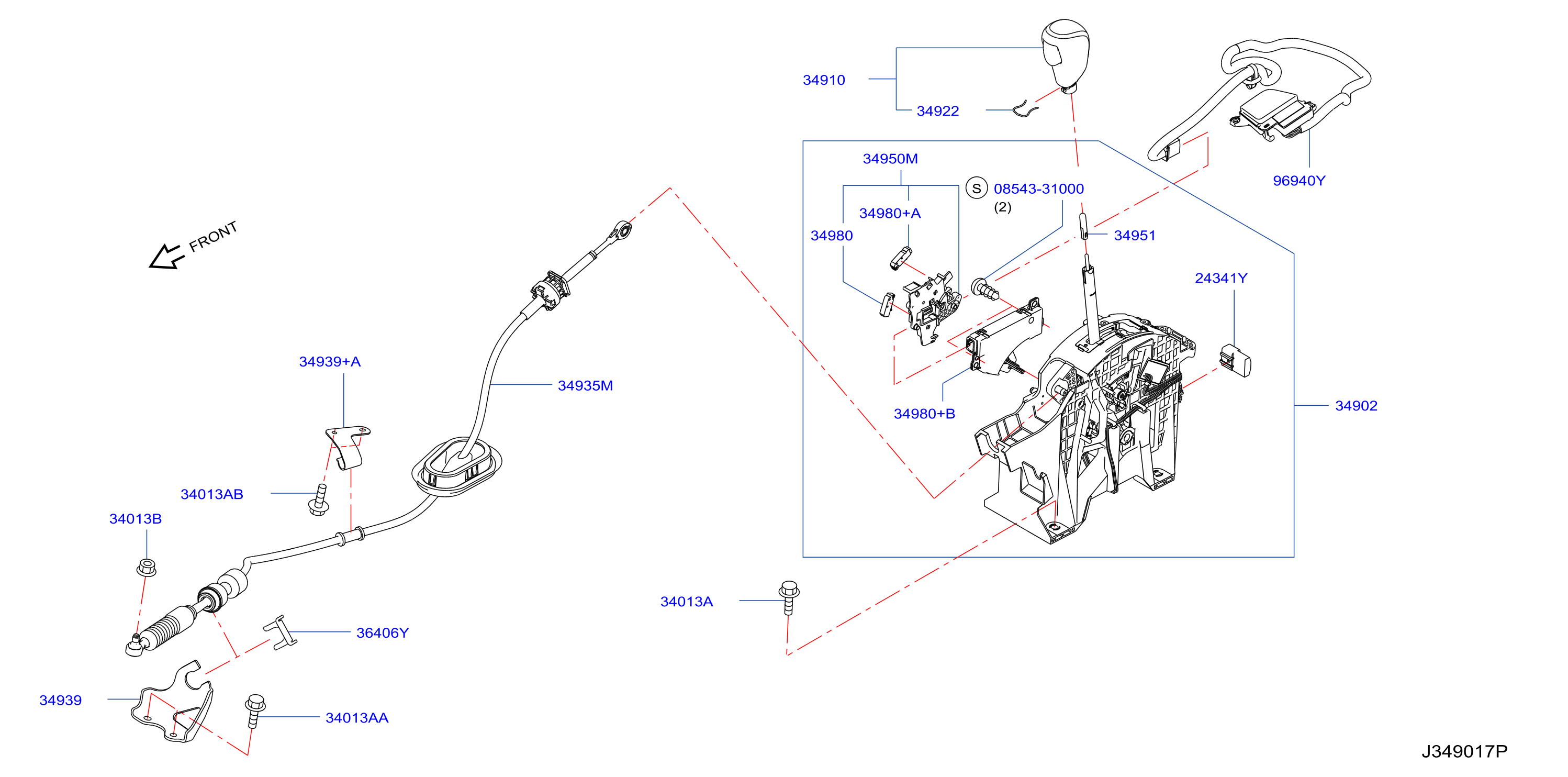Diagram DISPOSITIVO MANDO TRANSMISIÓN AUTO. for your 2011 Nissan Juke   