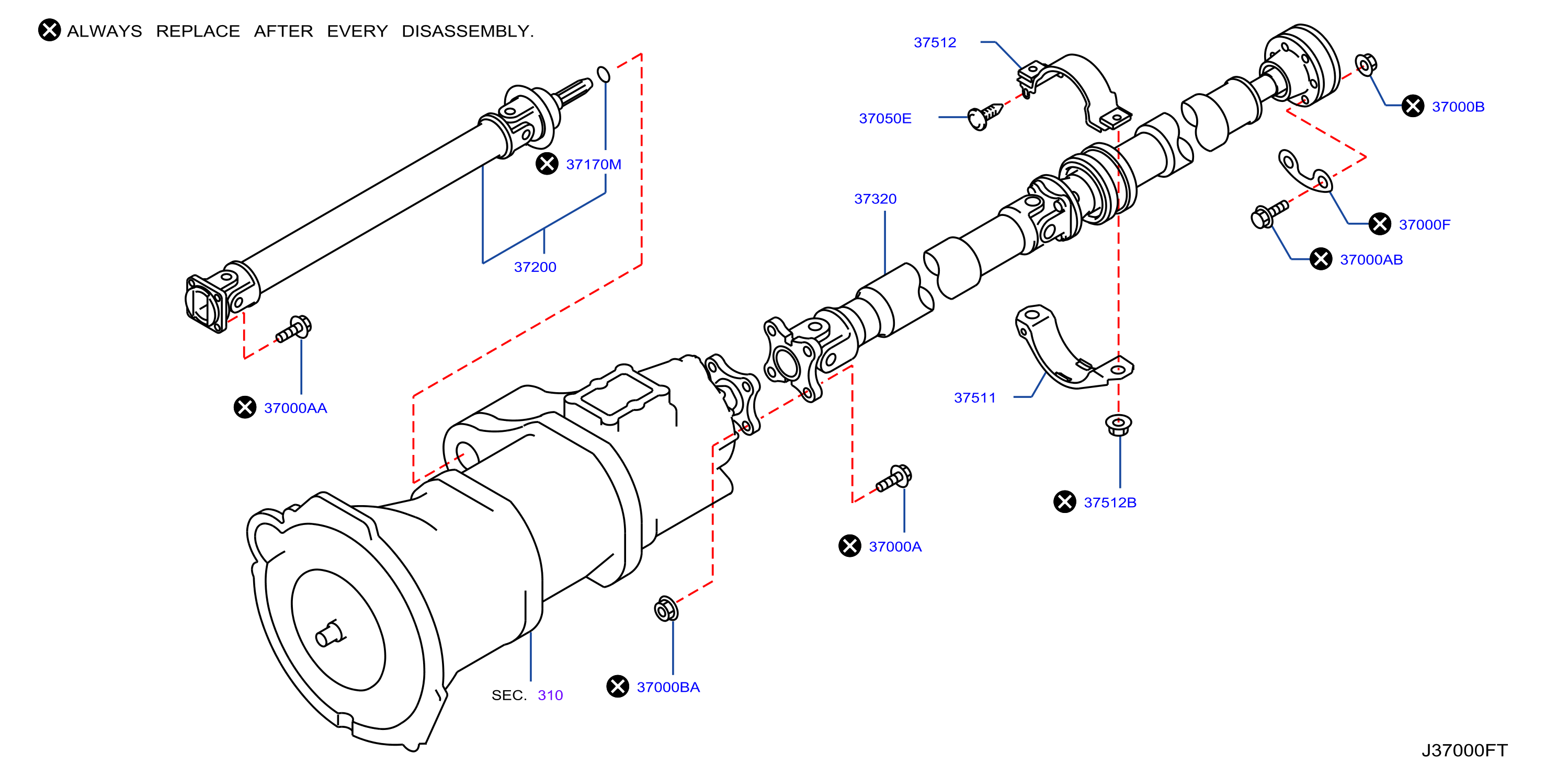 Diagram PROPELLER SHAFT for your INFINITI