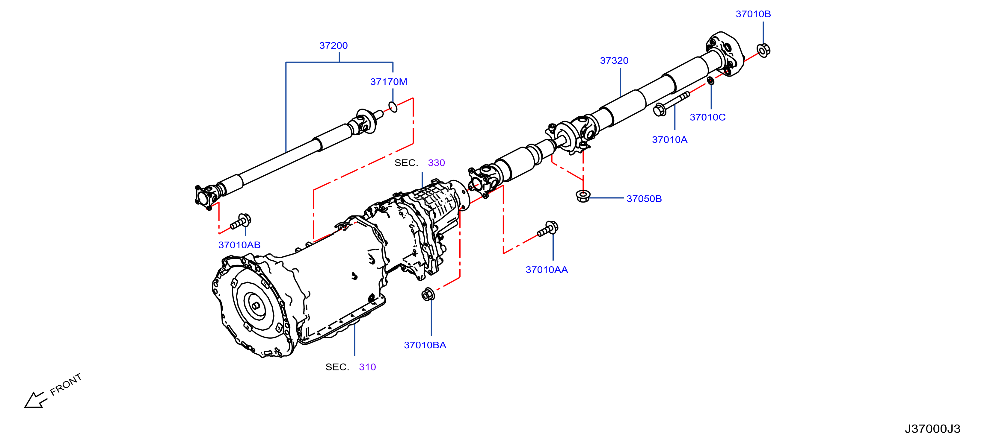 Diagram PROPELLER SHAFT for your 2004 INFINITI Q45   