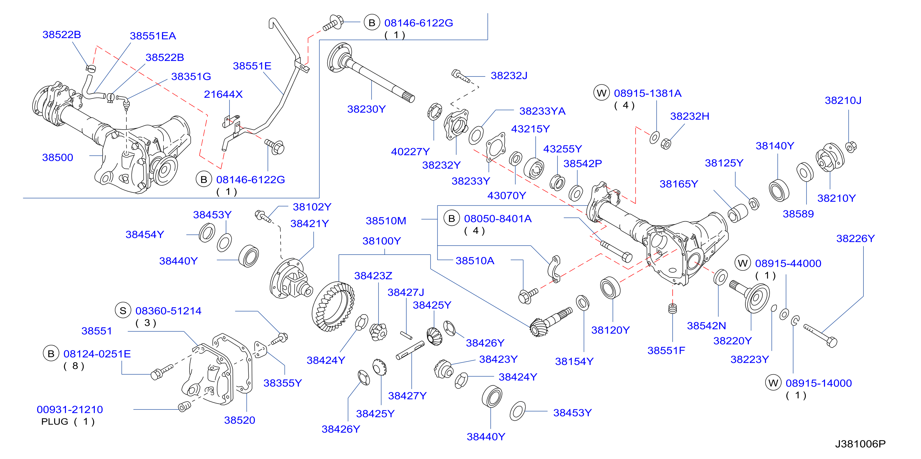 Diagram TRANSMISIÓN FINAL DELANTERO for your 2012 Nissan Xterra   