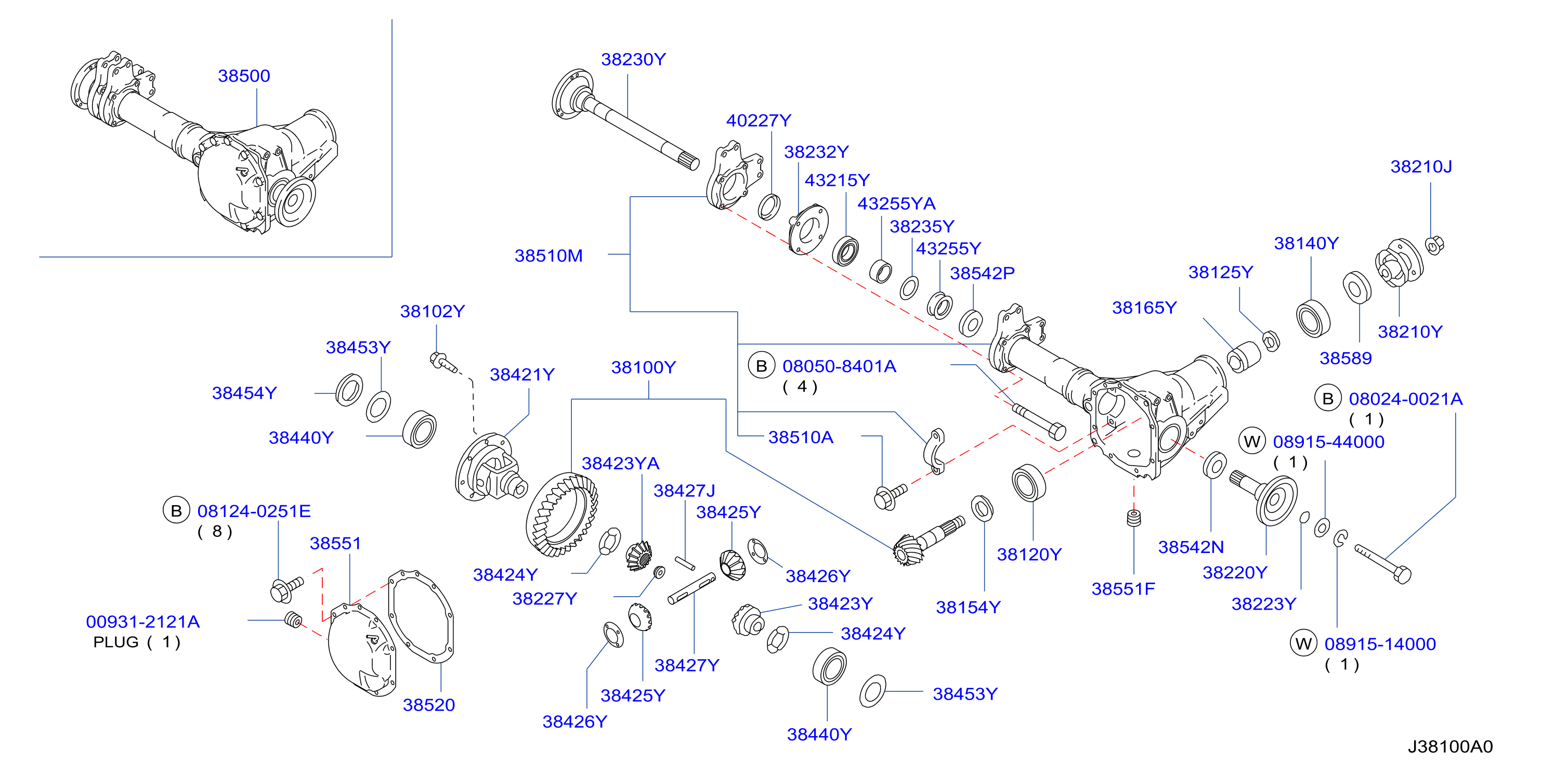 Diagram TRANSMISIÓN FINAL DELANTERO for your INFINITI