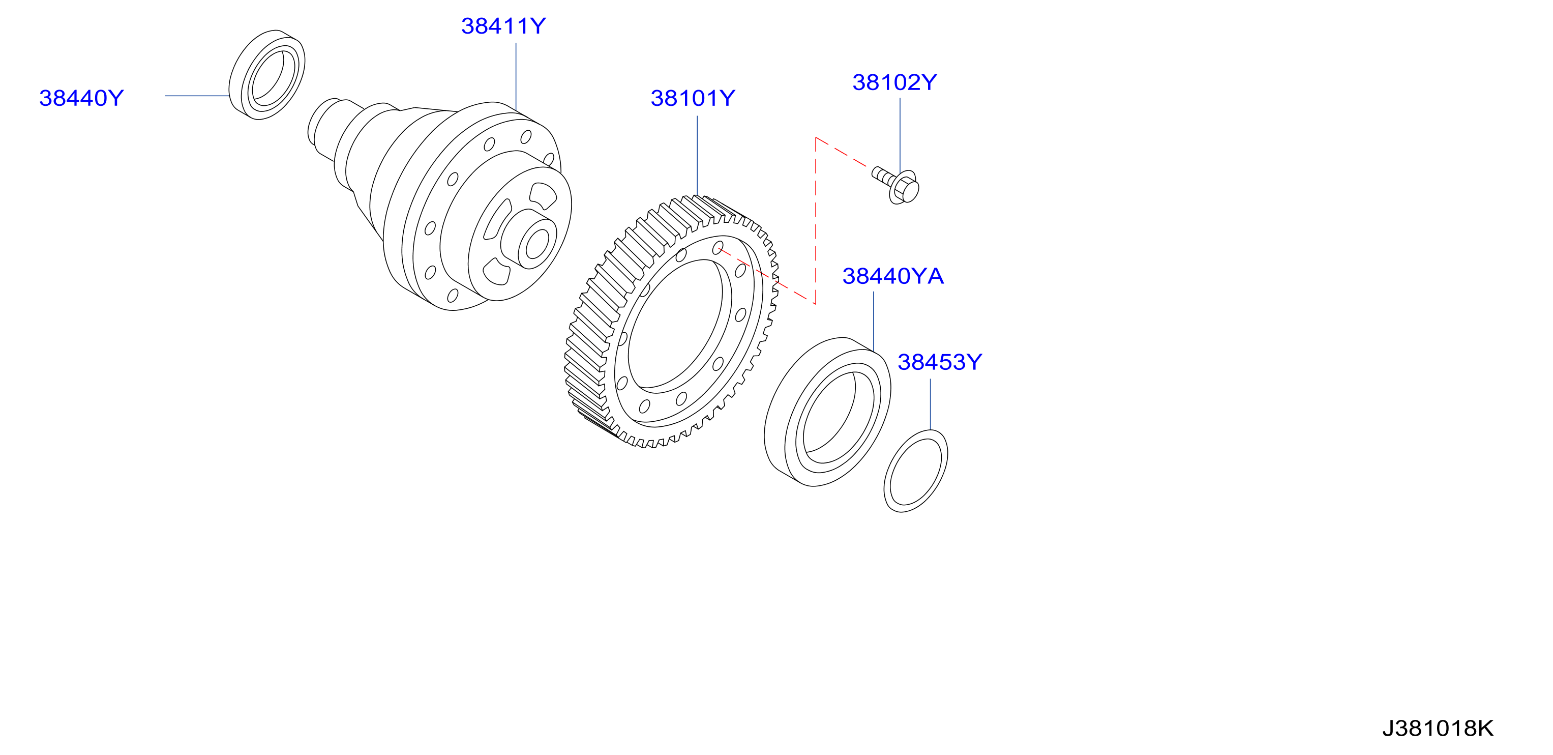 Nissan Juke Manual Transmission Differential - 38411-8U010 ...