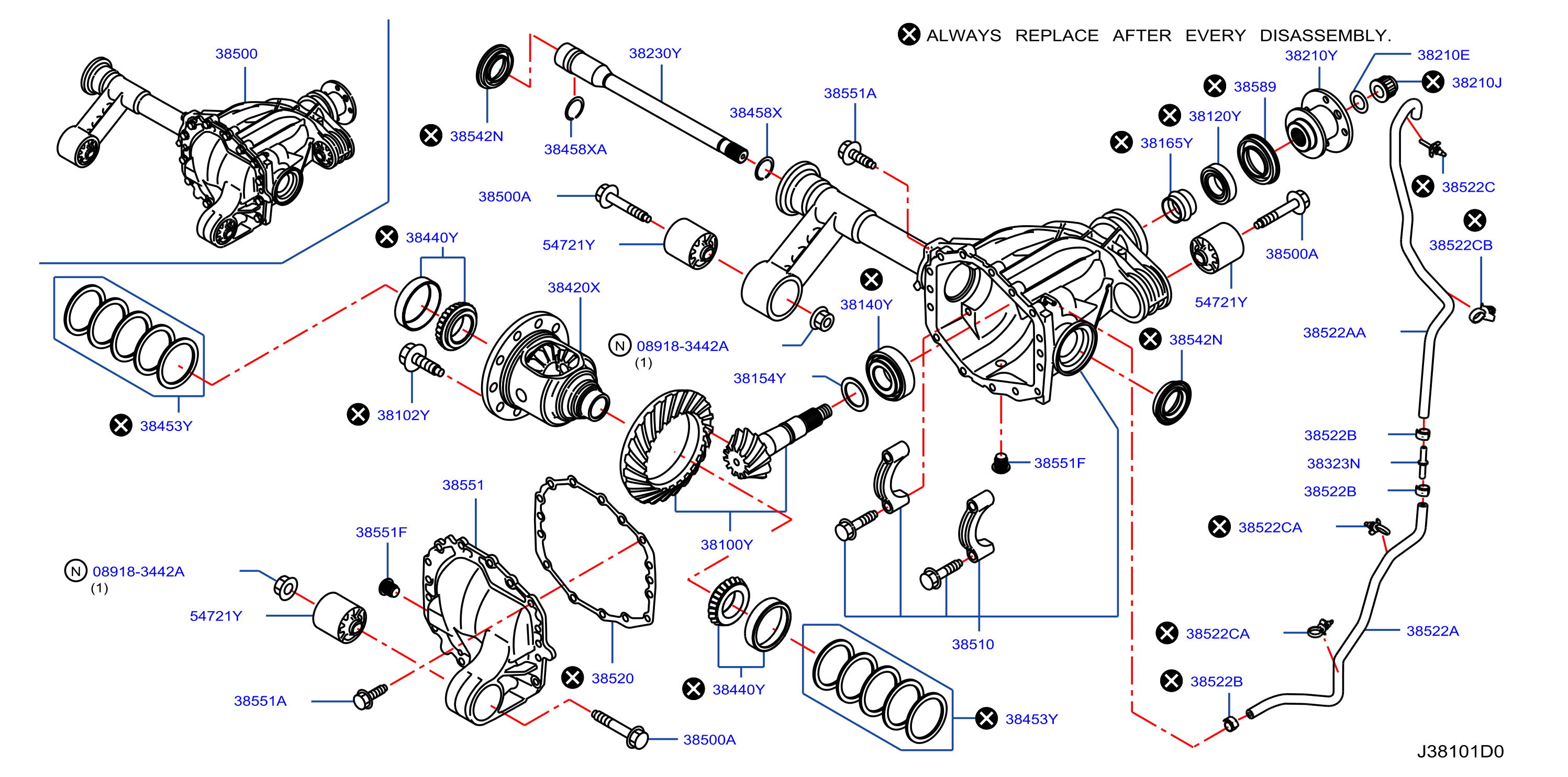 Diagram FRONT FINAL DRIVE for your Nissan