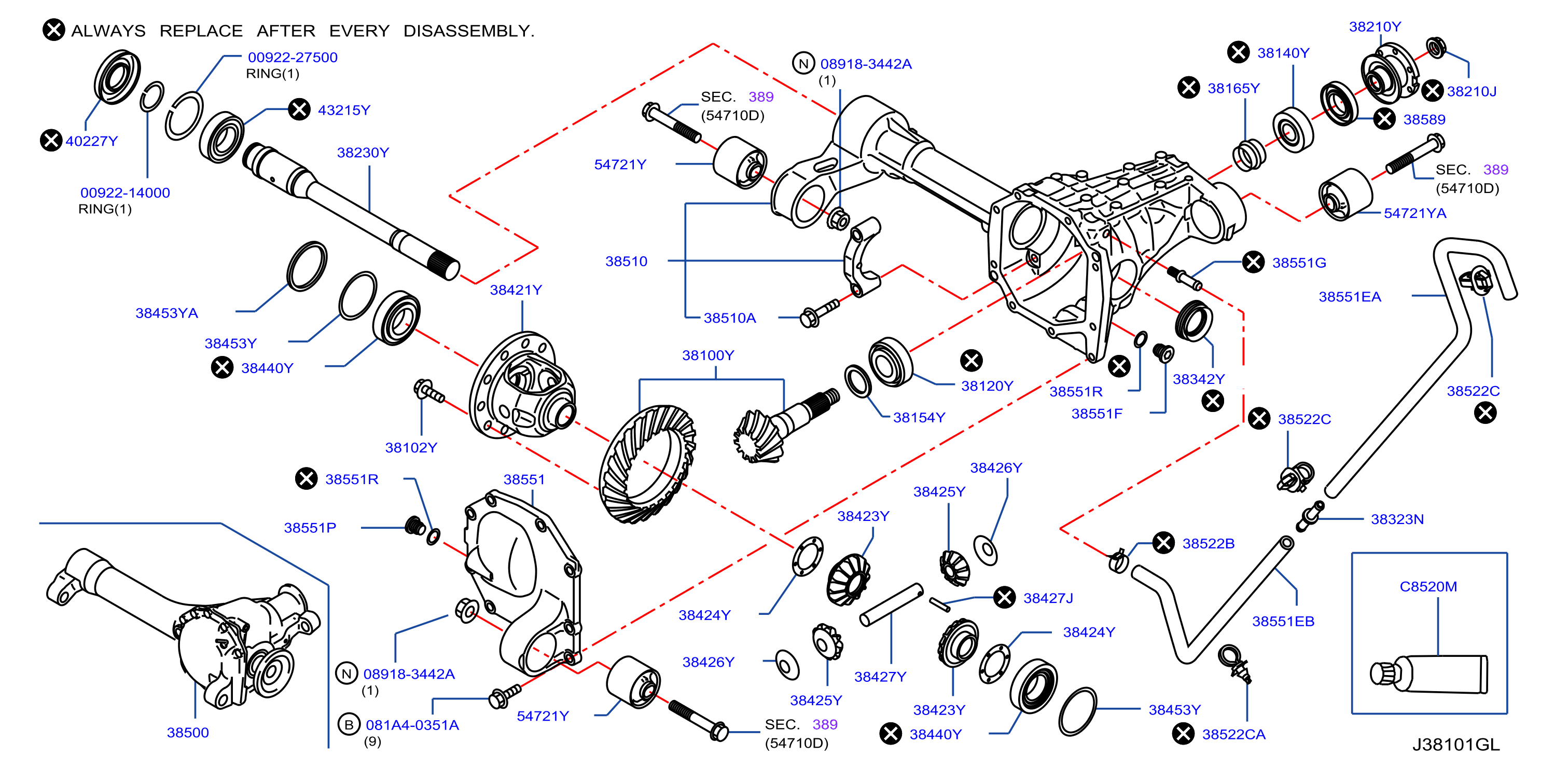 Diagram FRONT FINAL DRIVE for your Nissan Armada  