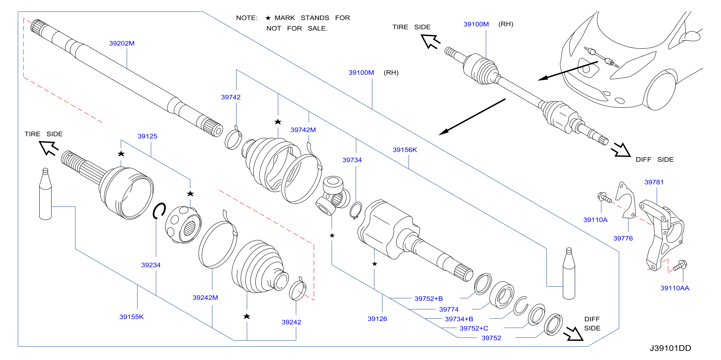 Diagram ÁRBOL DE MANDO DELANTERO (TRAC DEL) for your Nissan