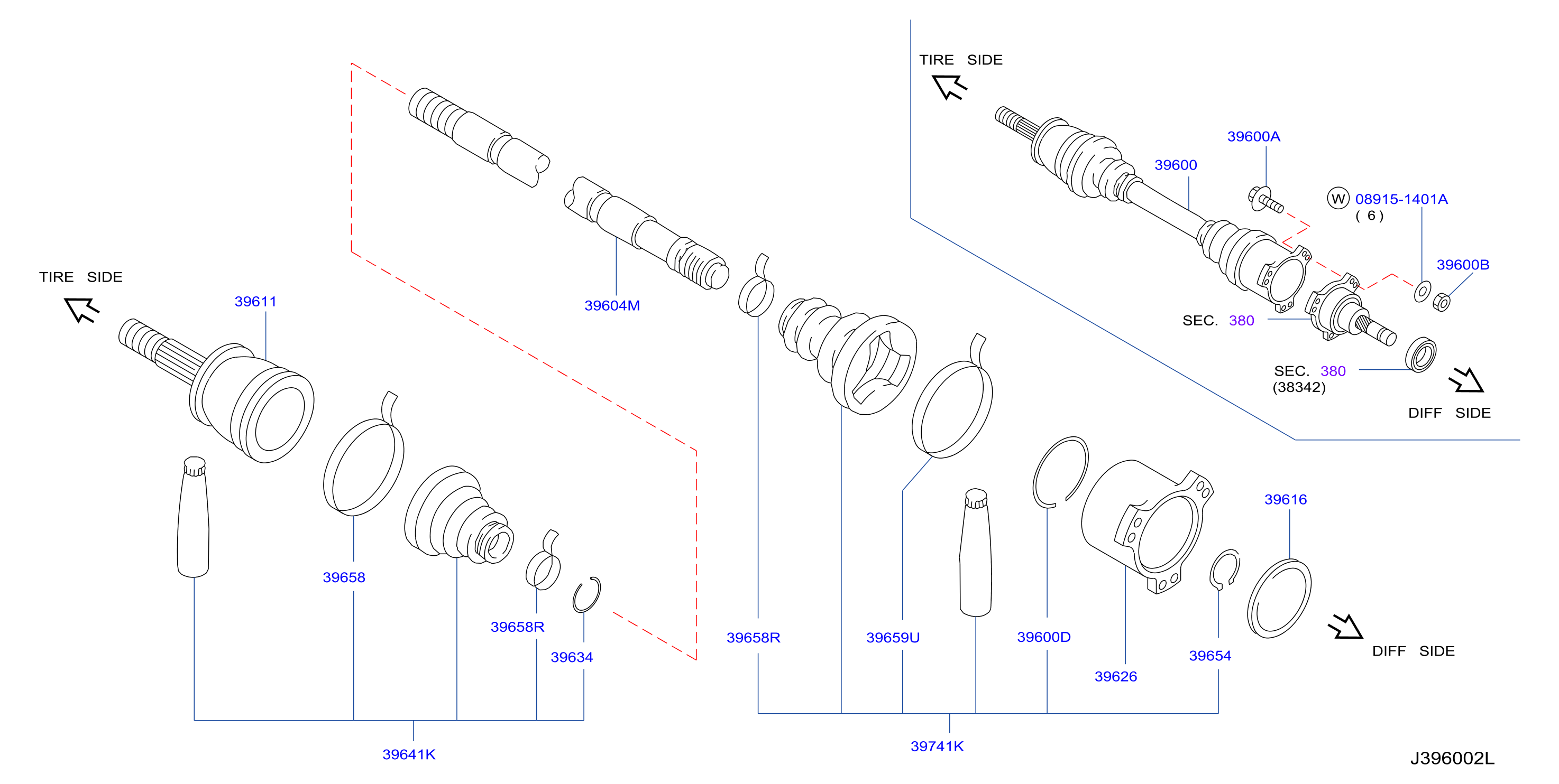 Diagram ÁRBOL DE MANDO TRASERO for your 2017 INFINITI QX56   