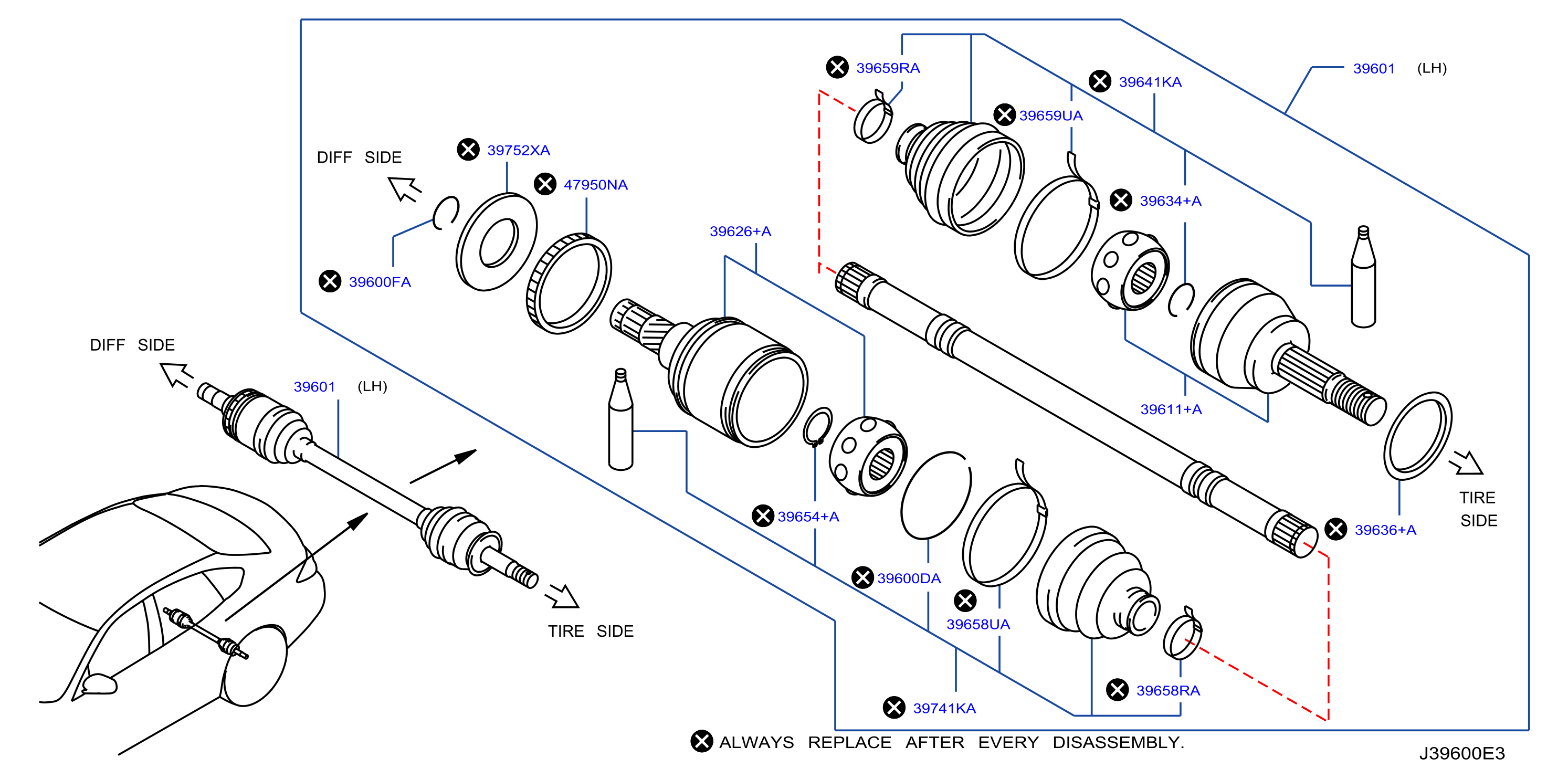 Diagram ÁRBOL DE MANDO TRASERO for your INFINITI