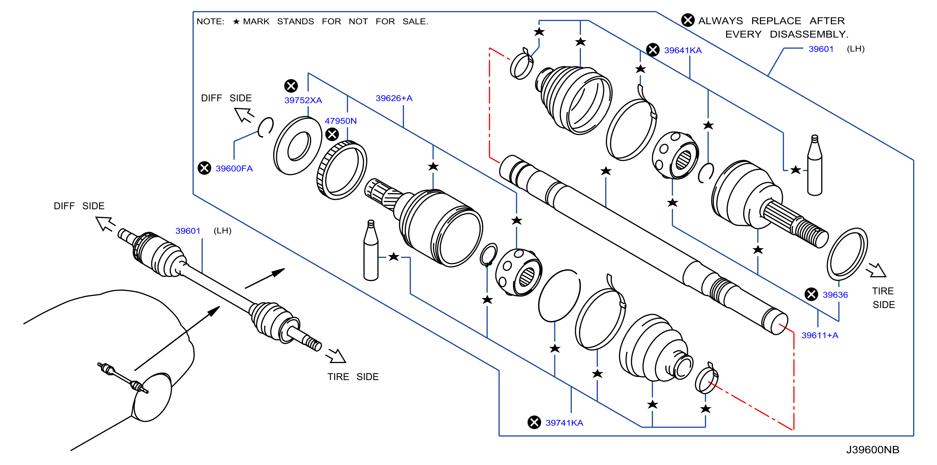 Diagram ÁRBOL DE MANDO TRASERO for your INFINITI