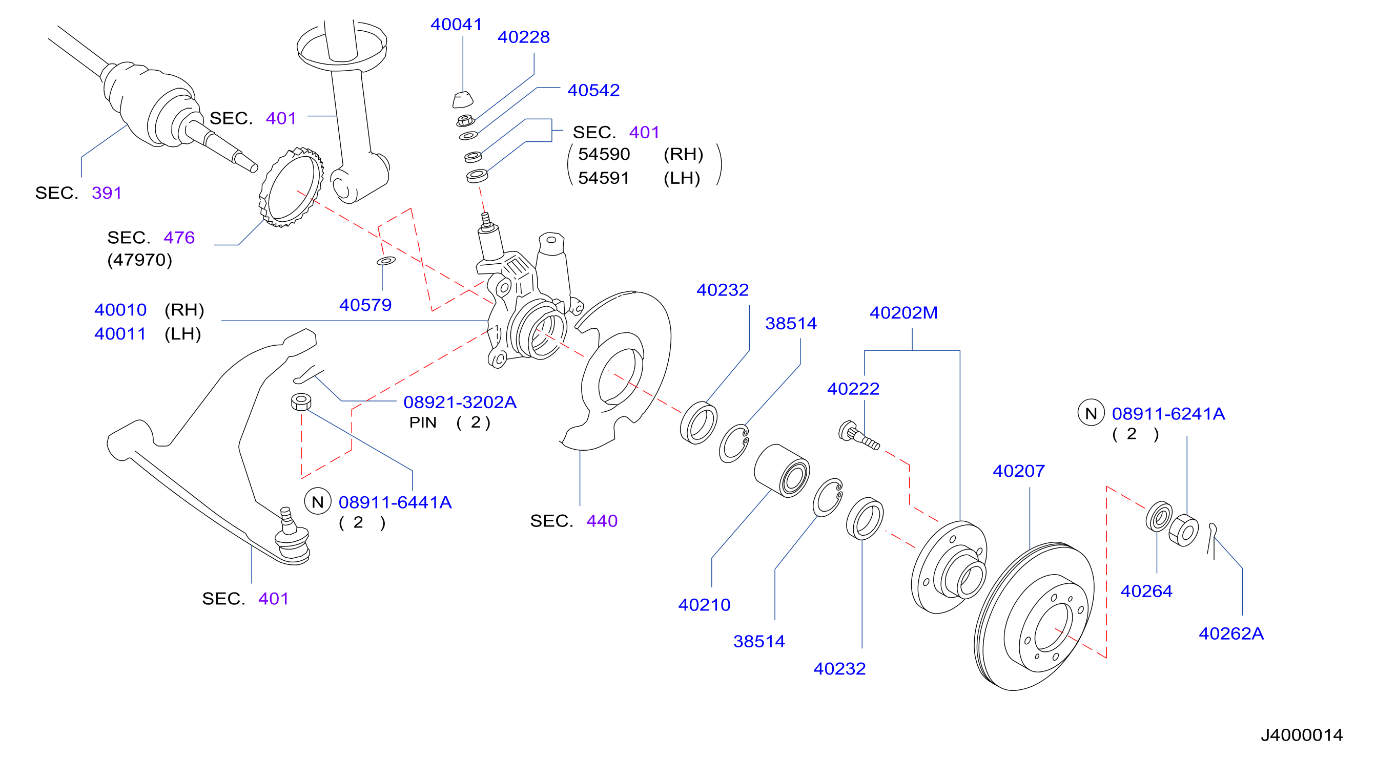 Diagram FRONT AXLE for your INFINITI