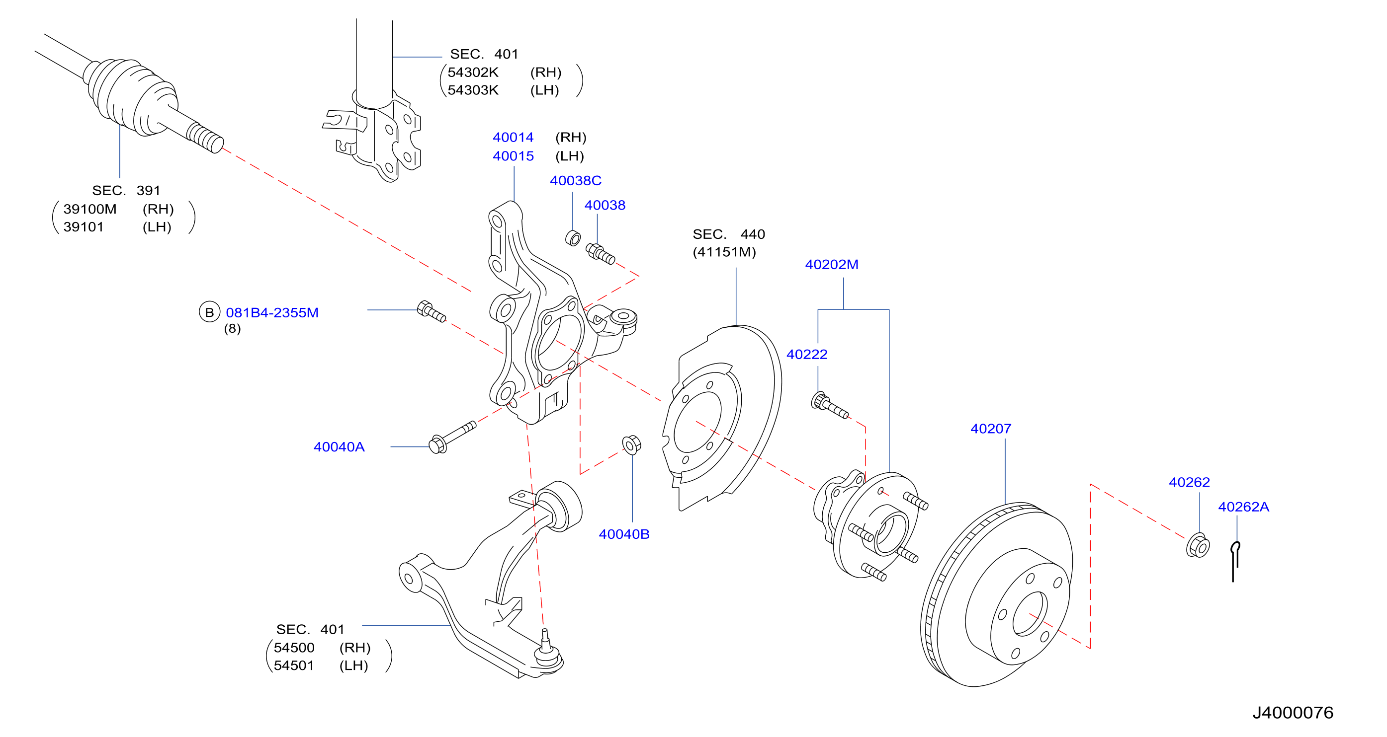 Diagram FRONT AXLE for your Nissan