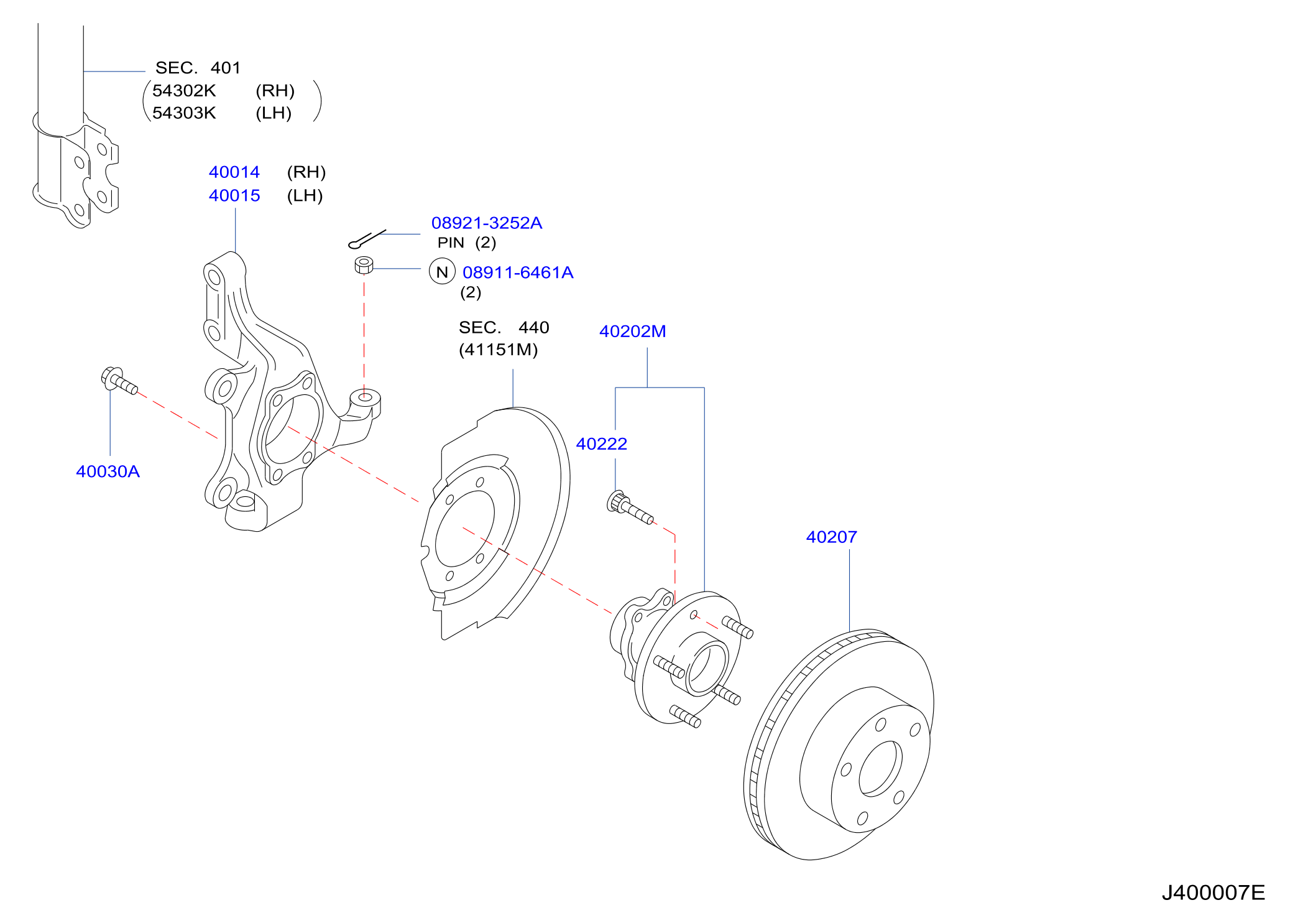 Diagram FRONT AXLE for your 2013 INFINITI EX37   