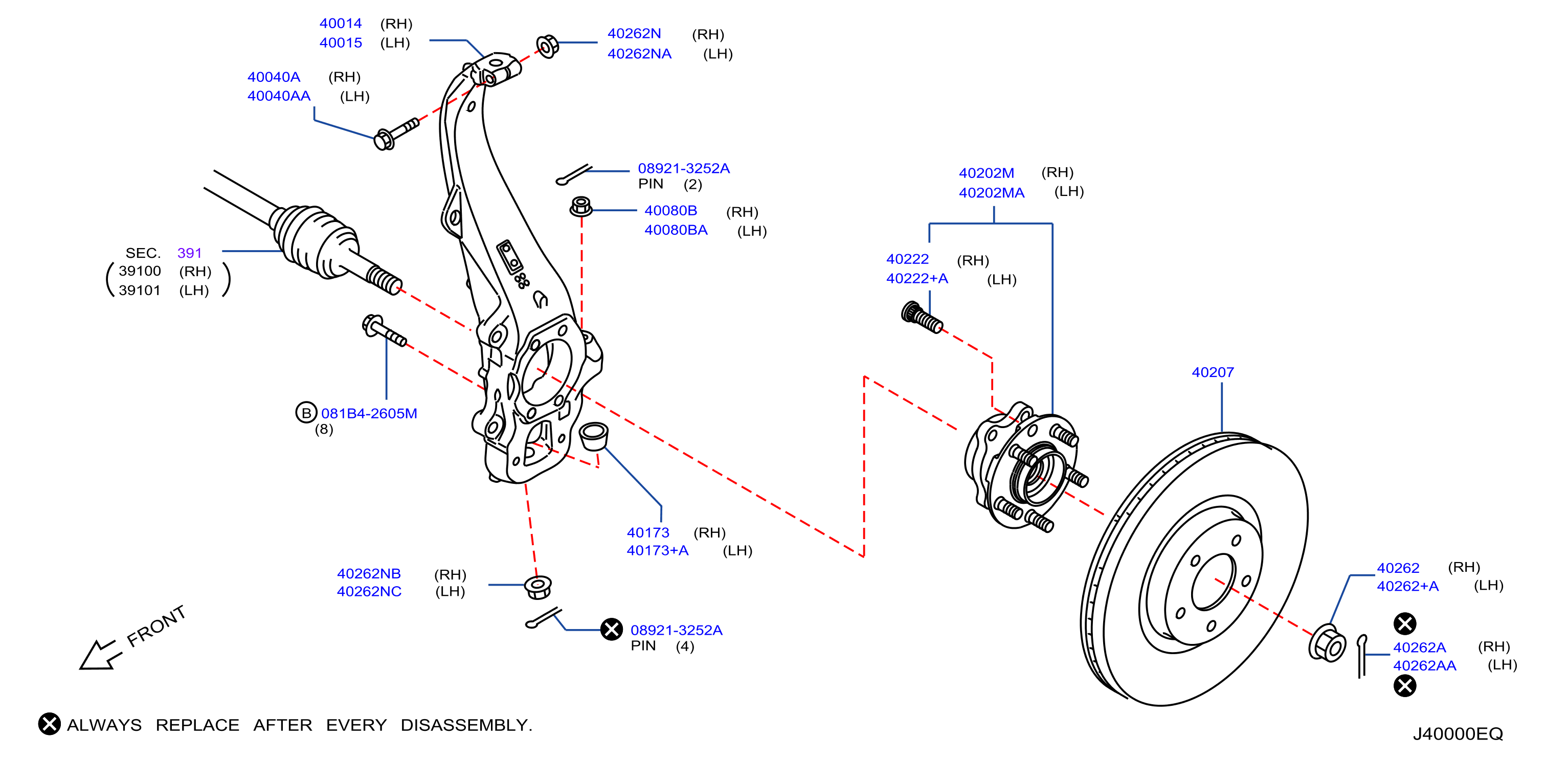 Diagram FRONT AXLE for your INFINITI Q70  