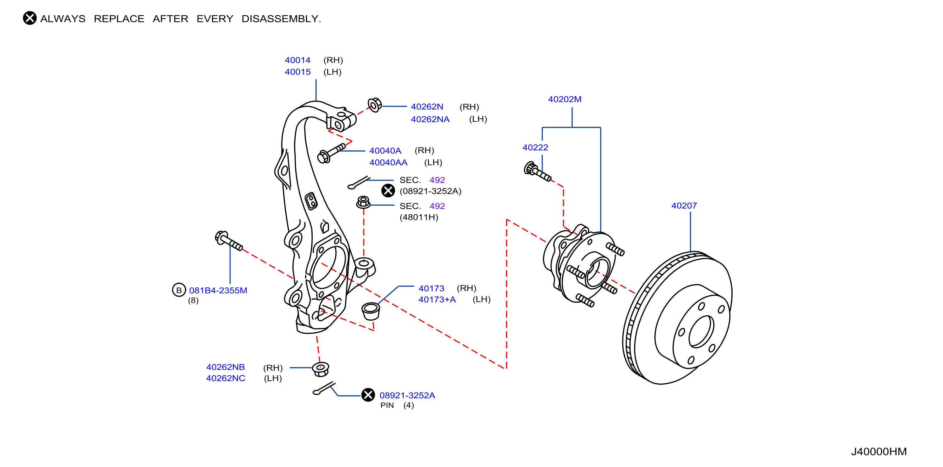 Diagram EJE DELANTERO for your INFINITI